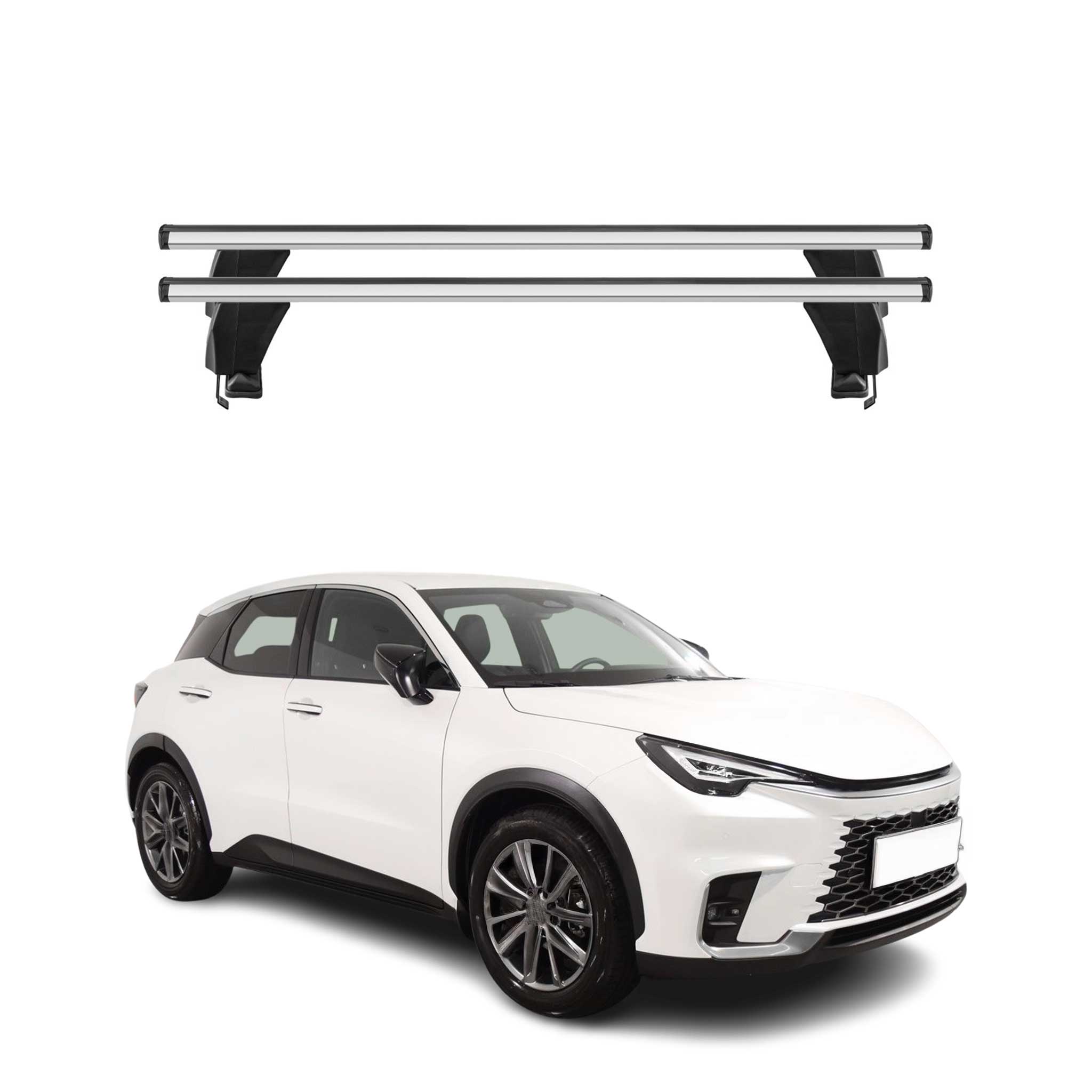 Omac Dachträger Querträger Alu Für Lexus Lbx 2024-2026 – Abschließbar – T-nut – City-crash-getestet – Max. 50 Kg Silber