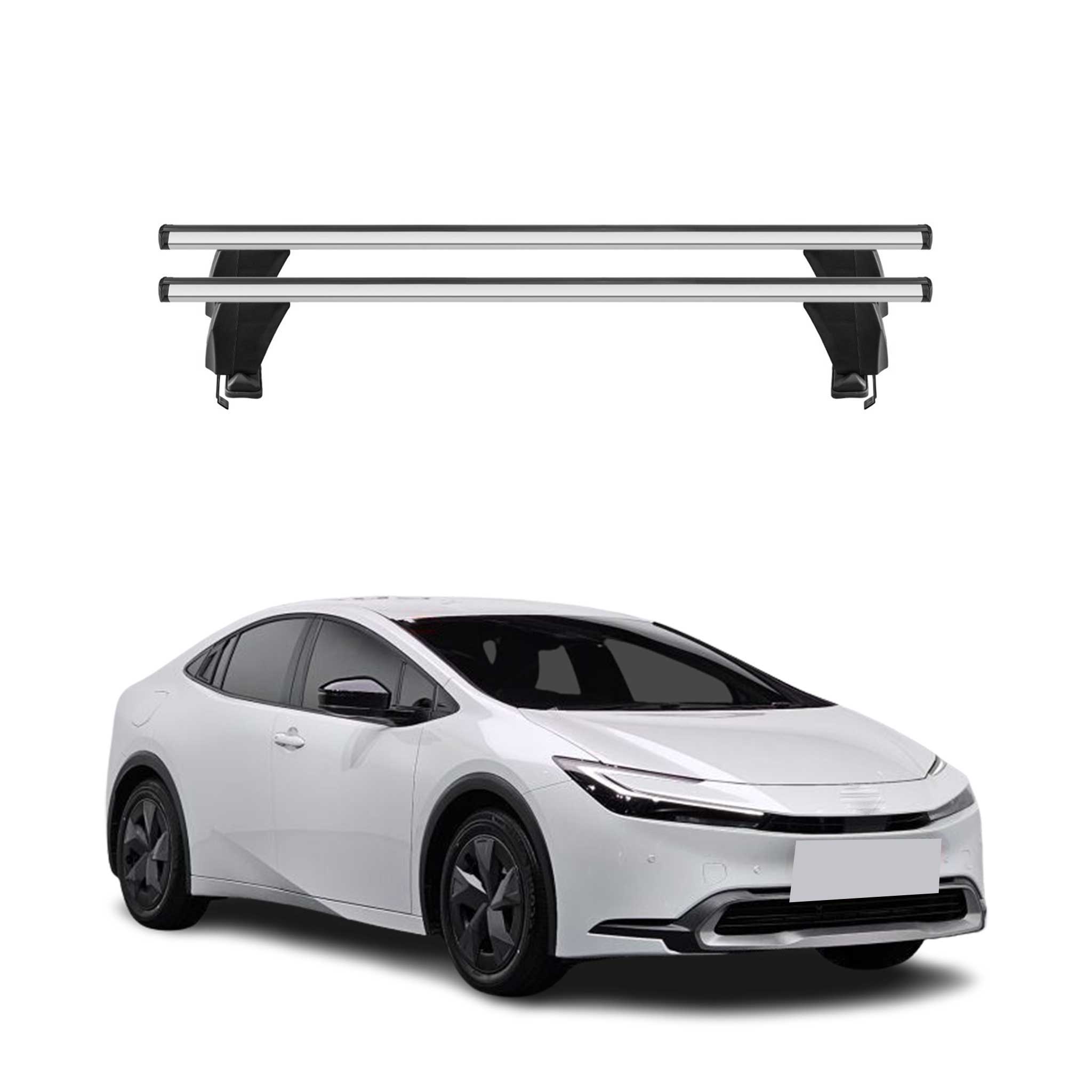 Omac Dachträger Querträger Alu Für Toyota Prius V 2022-2026 – Abschließbar – T-nut – City-crash-getestet – Max. 50 Kg Silber