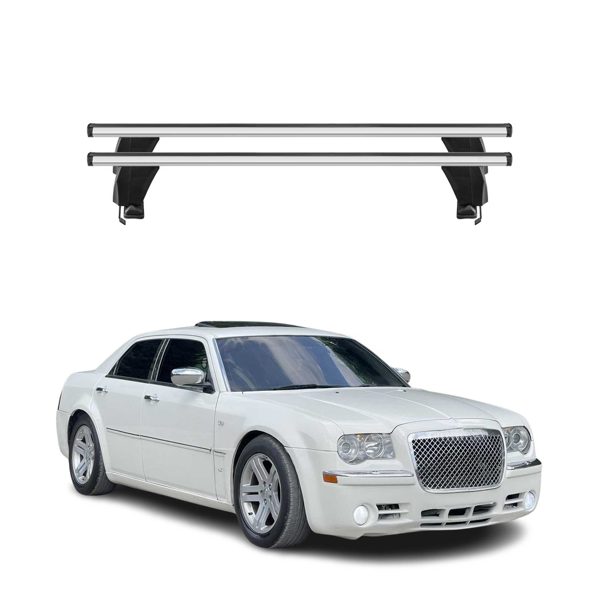 Omac Dachträger Querträger Alu Für Chrysler 300c 2005-2010 – Abschließbar – T-nut – City-crash-getestet – Max. 50 Kg Silber