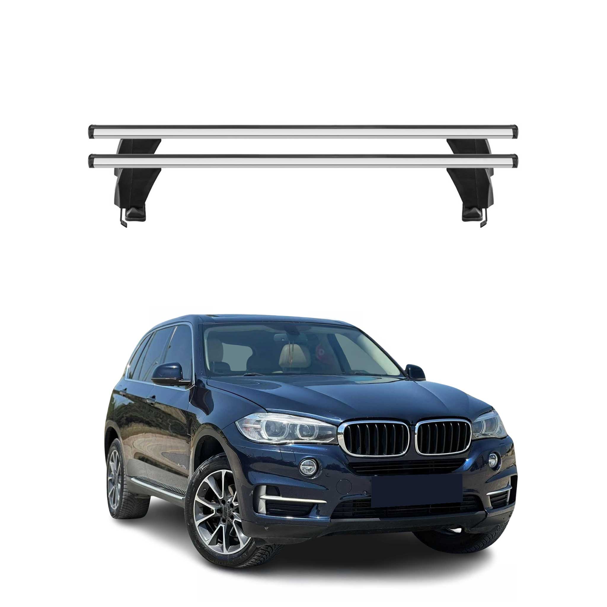 Omac Dachträger Querträger Alu Für Bmw X5 F15 2013-2018 – Abschließbar – T-nut – City-crash-getestet – Max. 50 Kg Silber