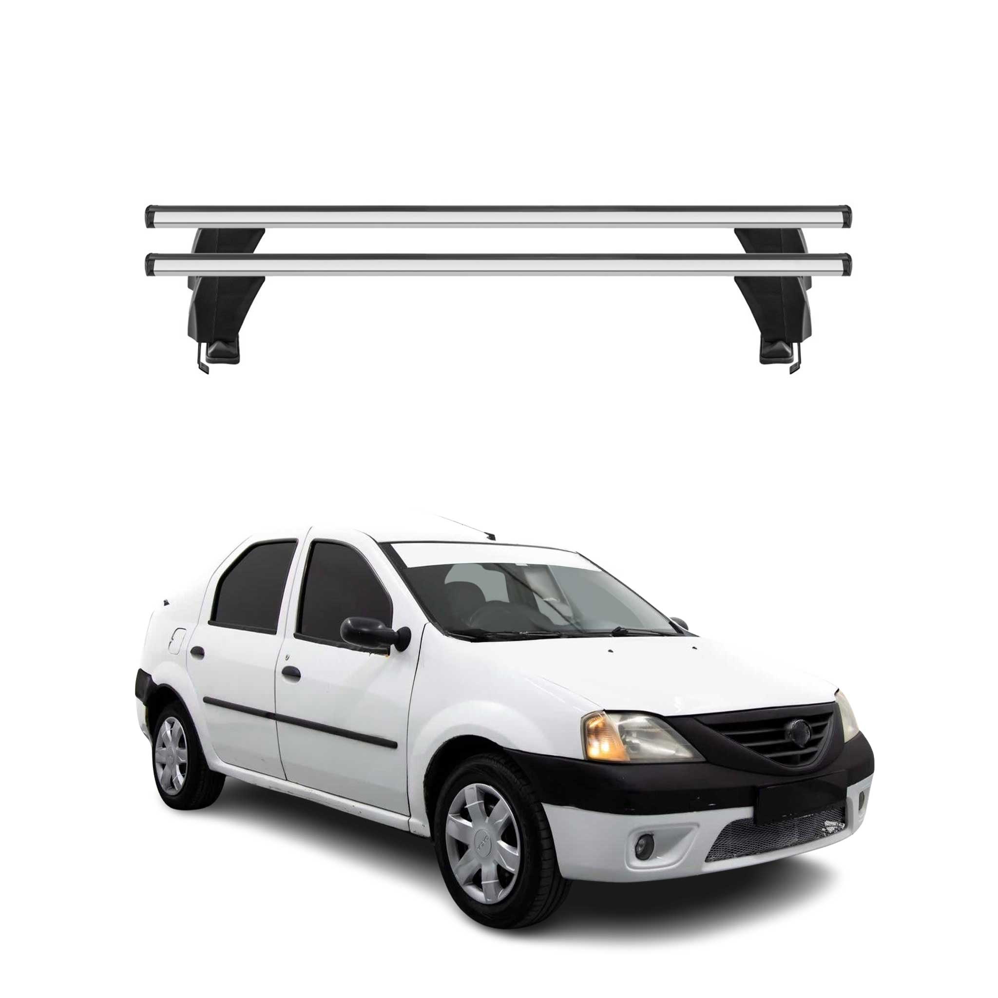 Omac Dachträger Querträger Alu Für Dacia Logan Mk1 2004-2012 – Abschließbar – T-nut – City-crash-getestet – Max. 50 Kg Silber