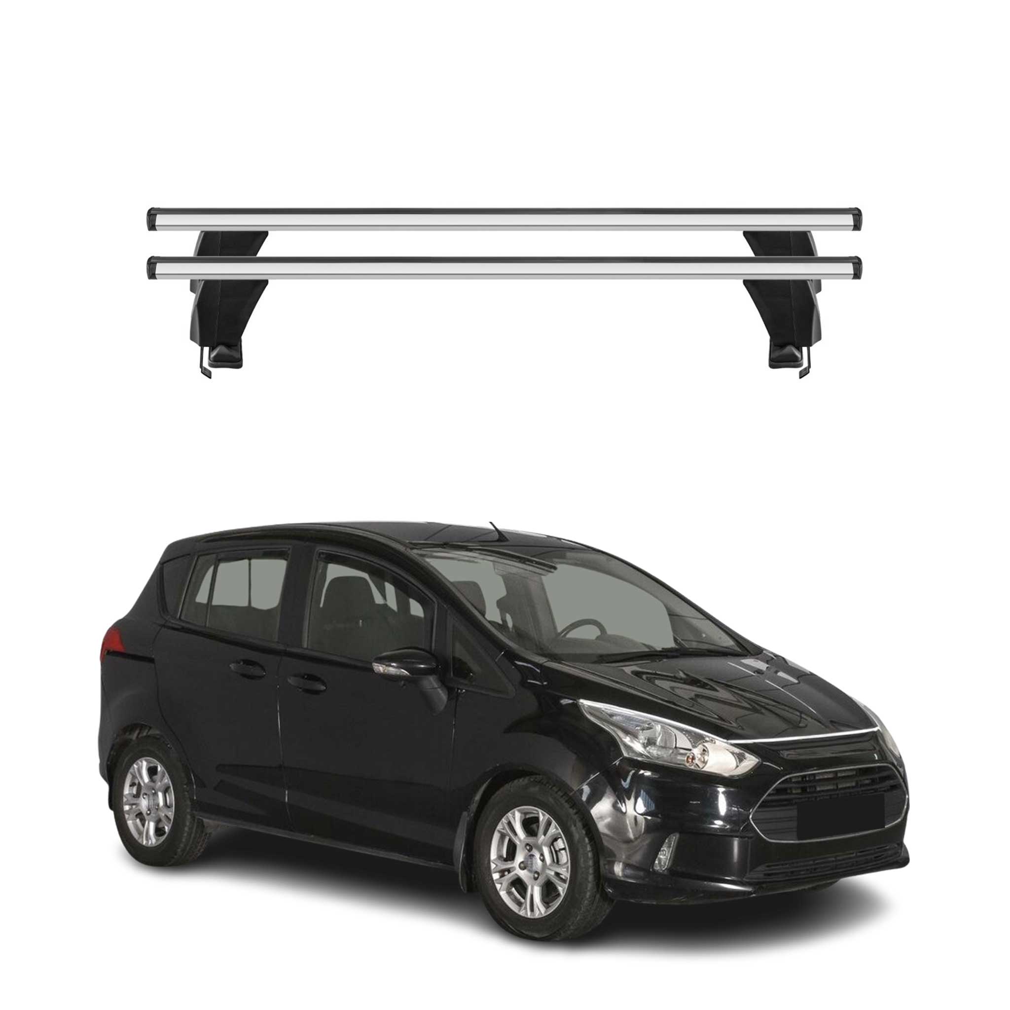 Omac Dachträger Querträger Alu Für Ford B-max 2012-2017 – Abschließbar – T-nut – City-crash-getestet – Max. 50 Kg Silber