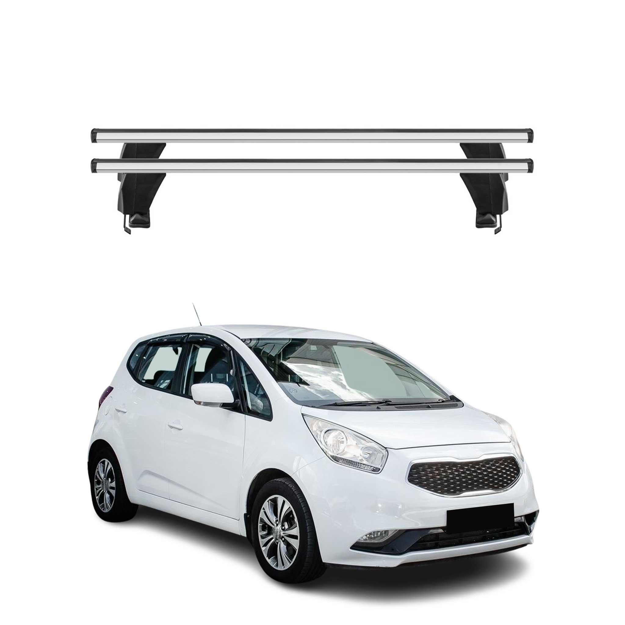 Omac Dachträger Querträger Alu Für Kia Venga 2014-2019 Fl – Abschließbar – T-nut – City-crash-getestet – Max. 50 Kg Silber