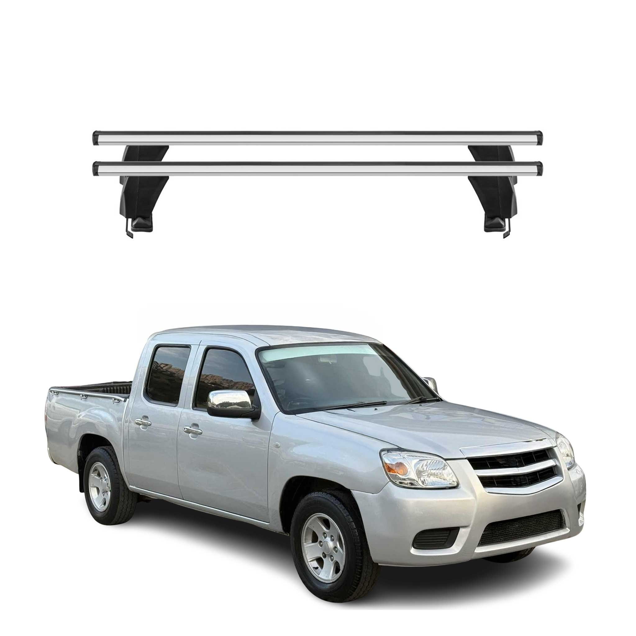 Omac Dachträger Querträger Alu Für Mazda Bt-50 Mk2 2011-2020 – Abschließbar – T-nut – City-crash-getestet – Max. 50 Kg Silber