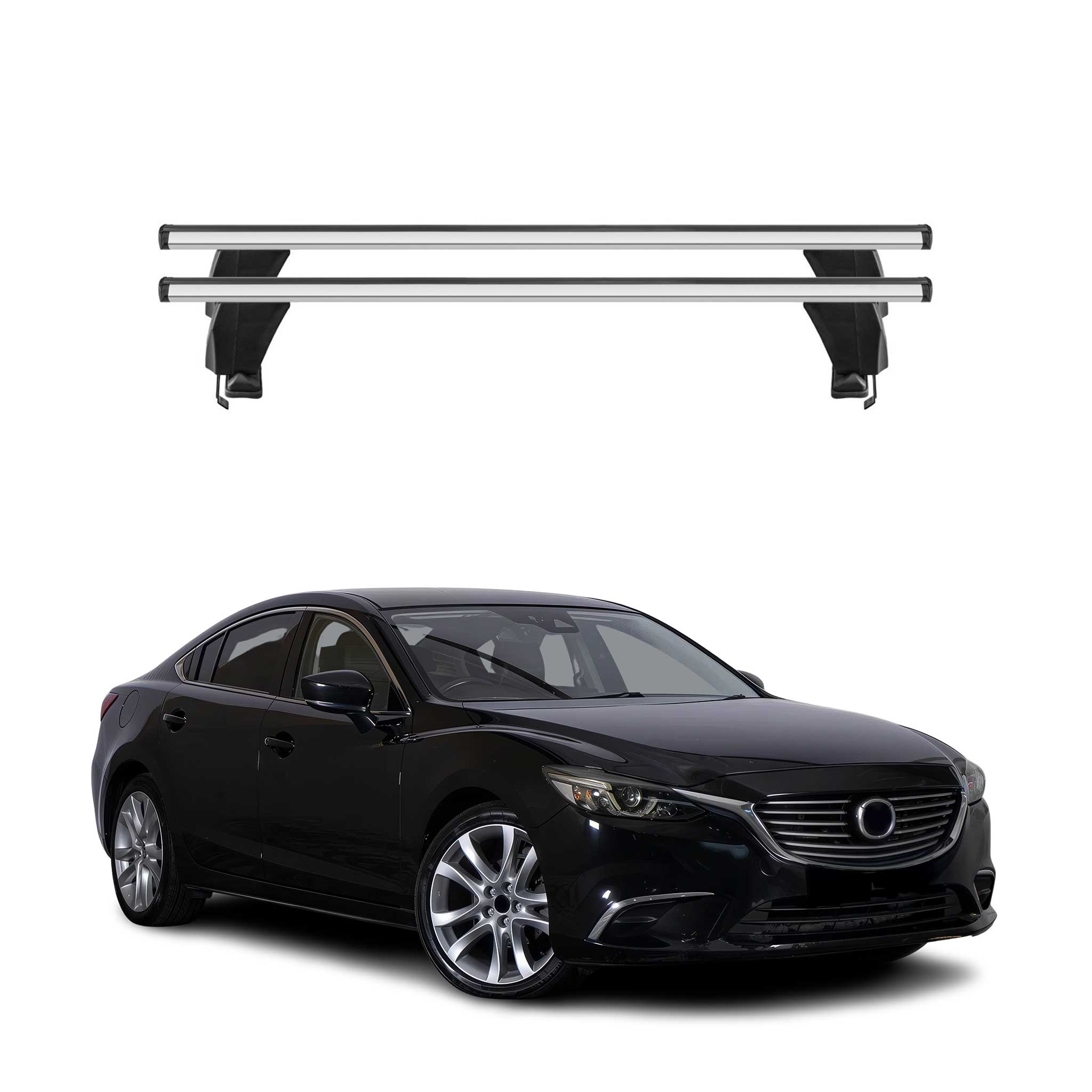 Omac Dachträger Querträger Alu Für Mazda6 Mk3 2012-2025 – Abschließbar – T-nut – City-crash-getestet – Max. 50 Kg Silber