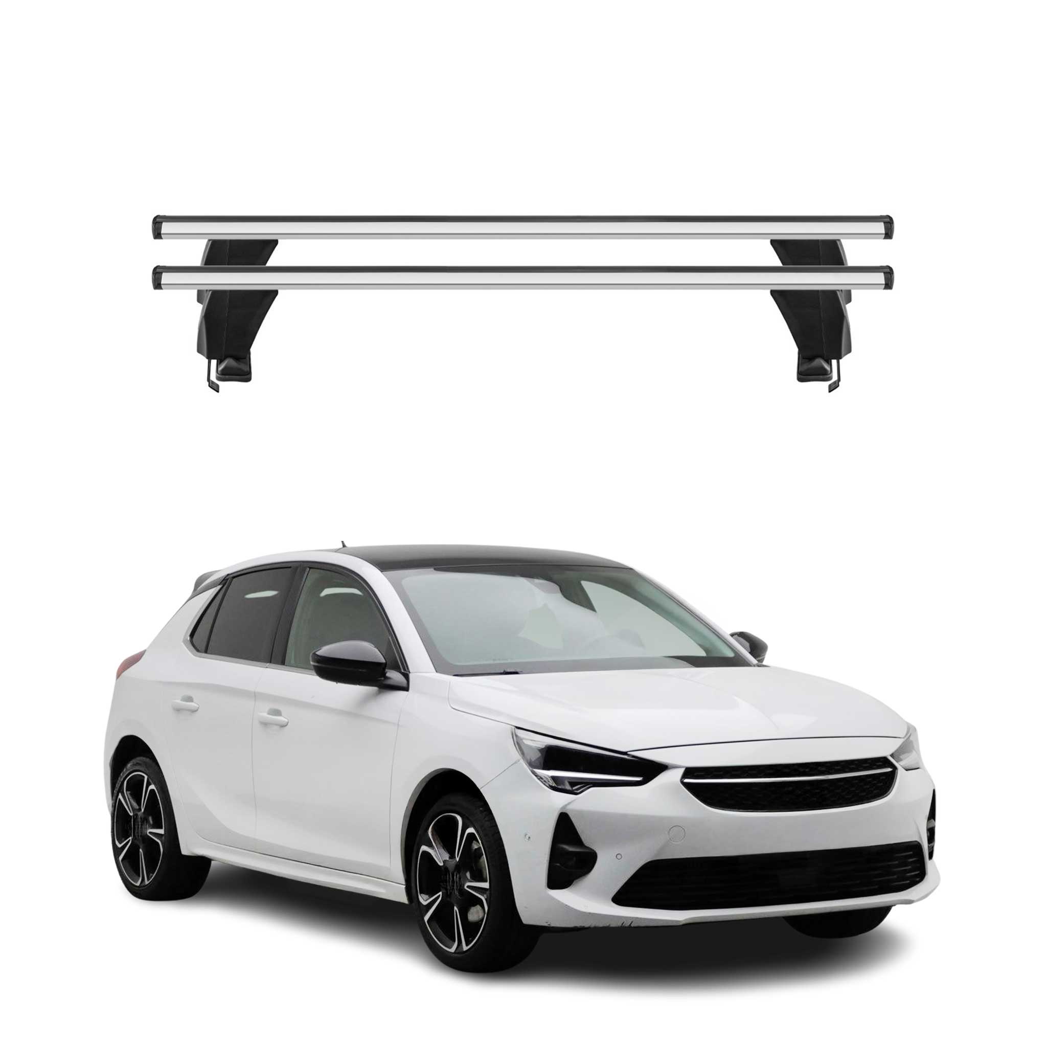 Omac Dachträger Querträger Alu Für Opel Corsa F 2019-2026 – Abschließbar – T-nut – City-crash-getestet – Max. 50 Kg Silber