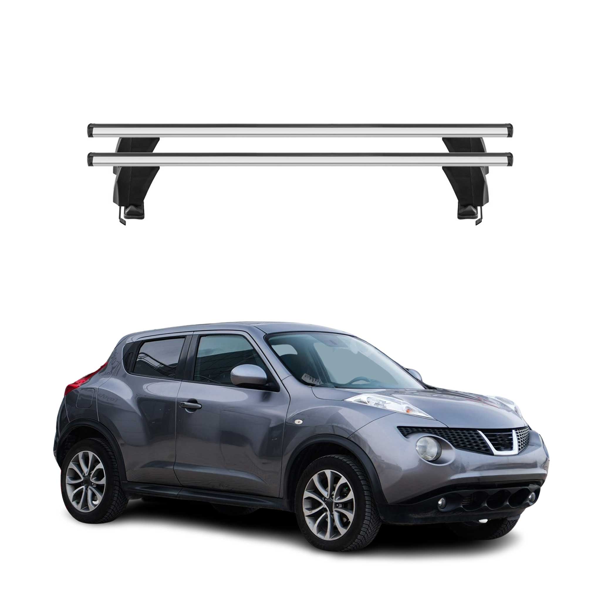 Omac Dachträger Querträger Alu Für Nissan Juke I 2010-2019 – Abschließbar – T-nut – City-crash-getestet – Max. 50 Kg Silber