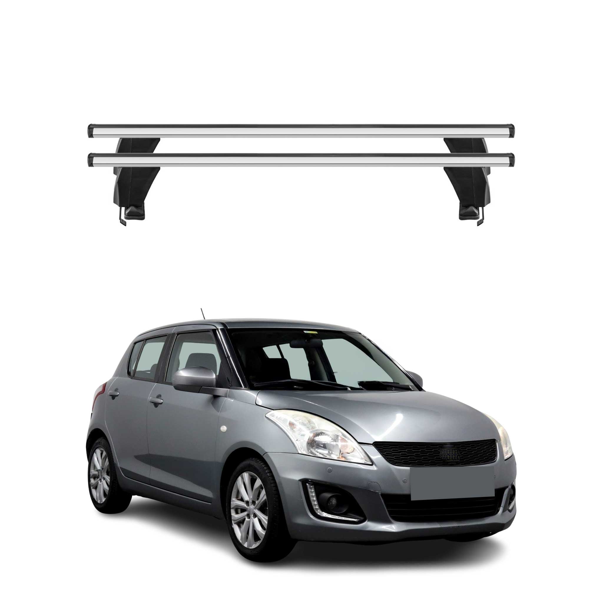 Omac Dachträger Querträger Alu Für Suzuki Swift Ii 2013-2017 Fl – Abschließbar – T-nut – City-crash-getestet – Max. 50 Kg Silber