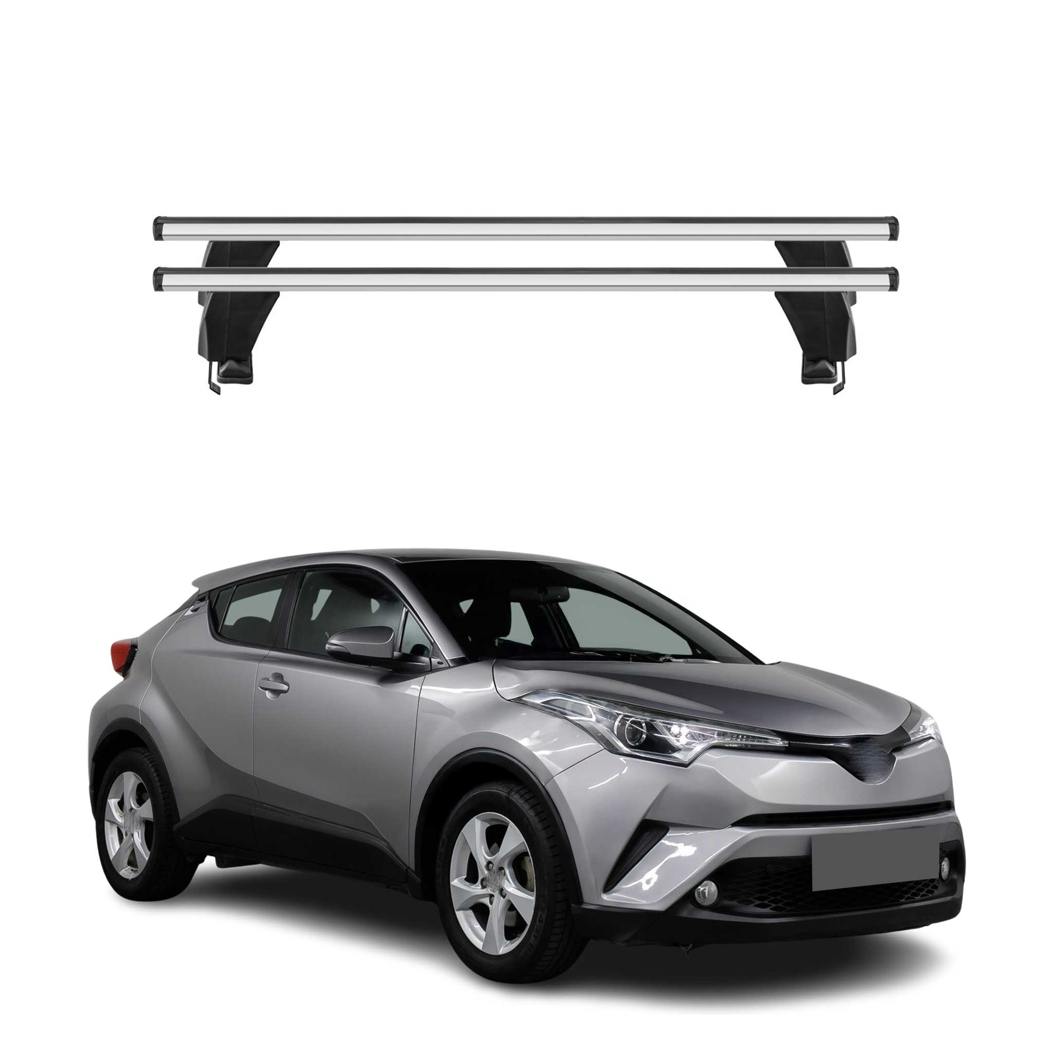 Omac Dachträger Querträger Alu Für Toyota C-hr I 2016-2023 – Abschließbar – T-nut – City-crash-getestet – Max. 50 Kg Silber
