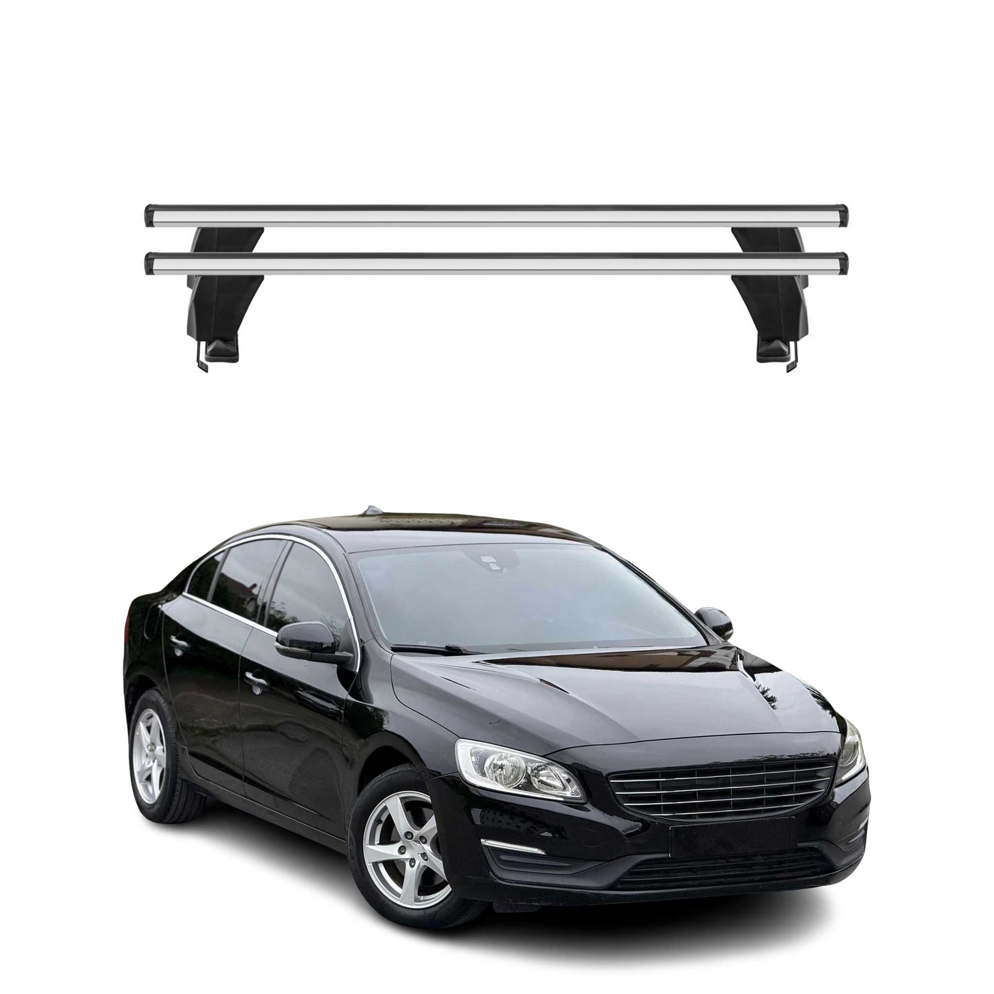 Omac Dachträger Querträger Alu Für Volvo S60 Ii 2011-2018 – Abschließbar – T-nut – City-crash-getestet – Max. 50 Kg Silber