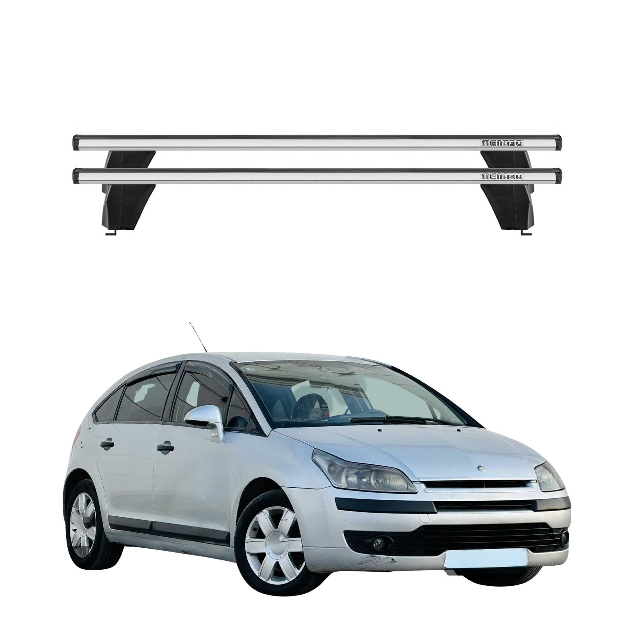 Omac Dachträger Querträger Alu Für Citroen C4 2004-2010 – Abschließbar – T-nut – City-crash-getestet – Max. 75 Kg Silber