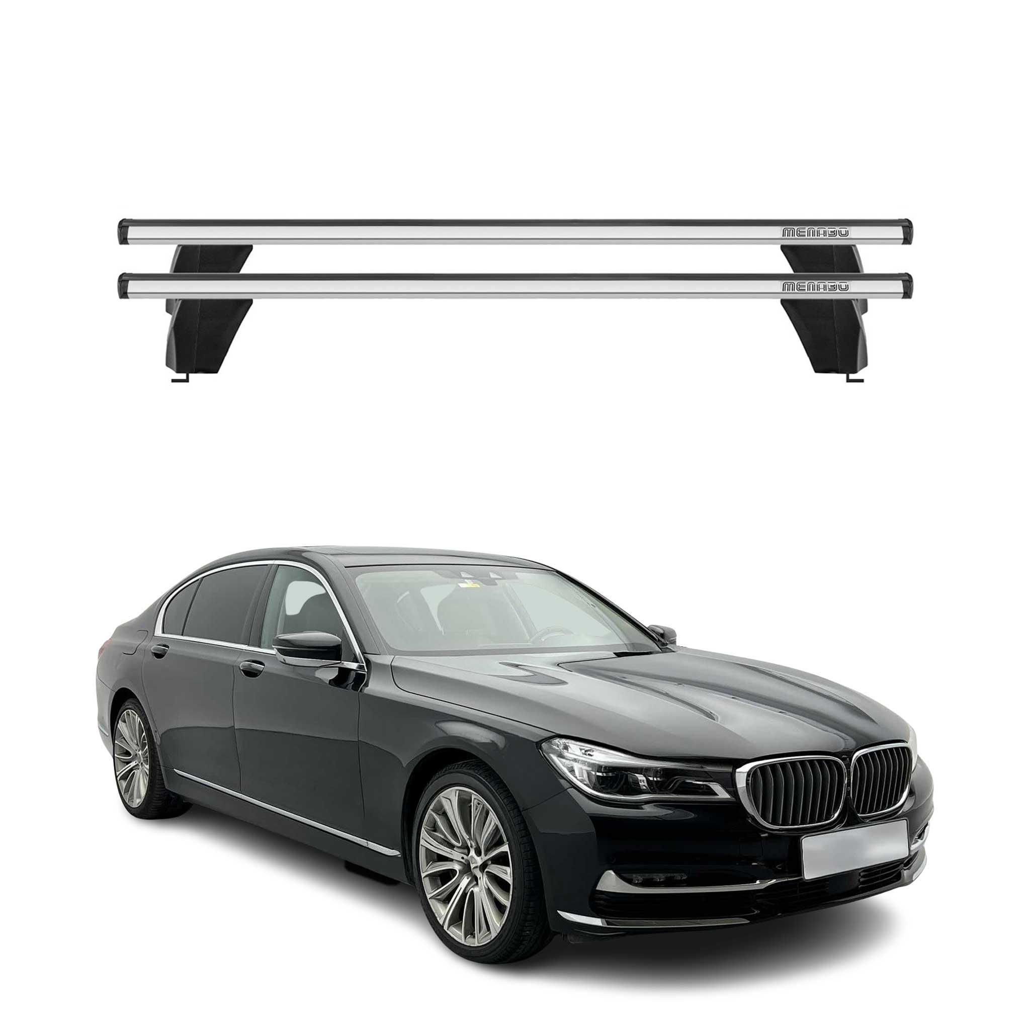 Omac Dachträger Querträger Alu Für Bmw 7er G11 G12 2015-2022 – Abschließbar – T-nut – City-crash-getestet – Max. 75 Kg Silber