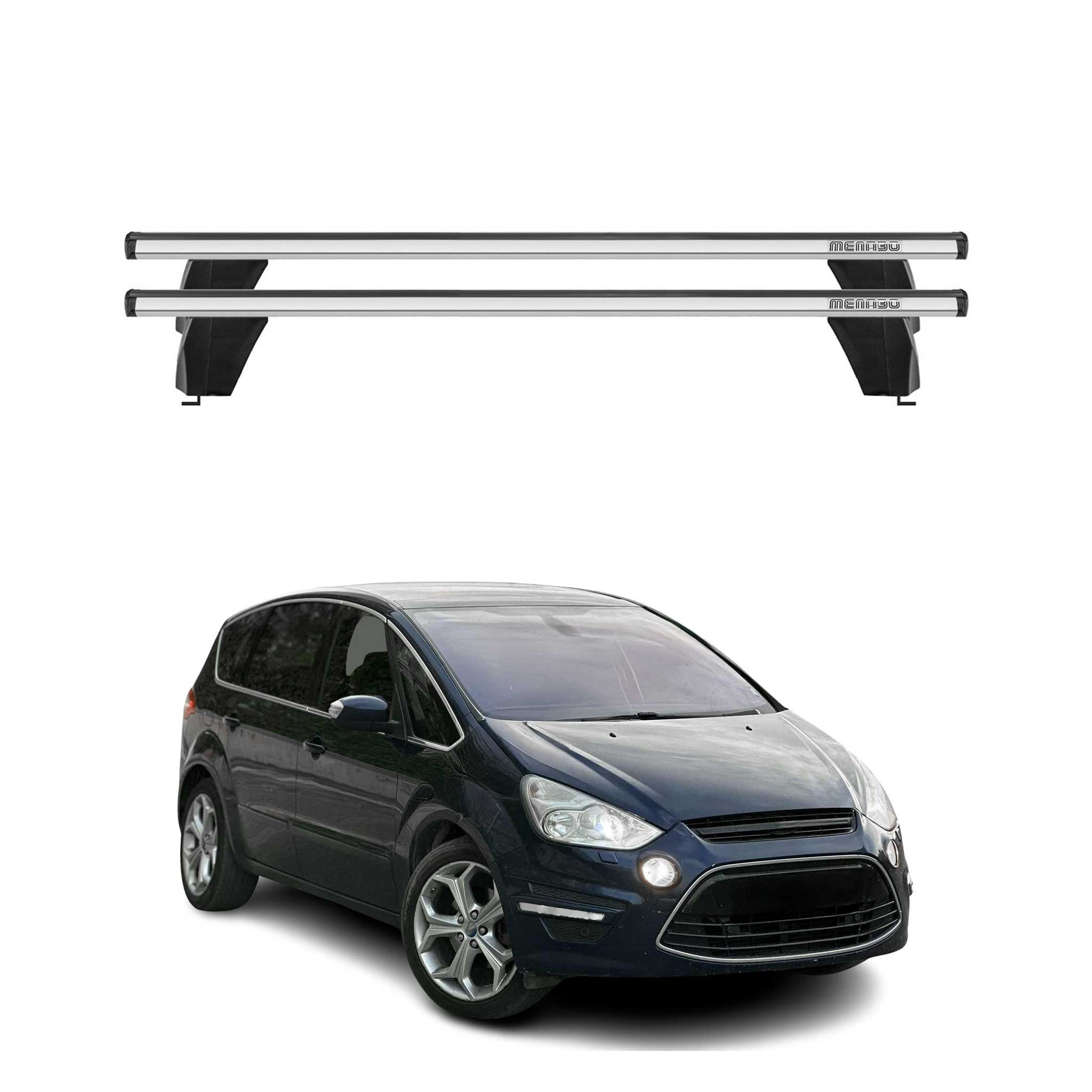 Omac Dachträger Querträger Alu Für Ford S-max I 2006-2014 – Abschließbar – T-nut – City-crash-getestet – Max. 75 Kg Silber