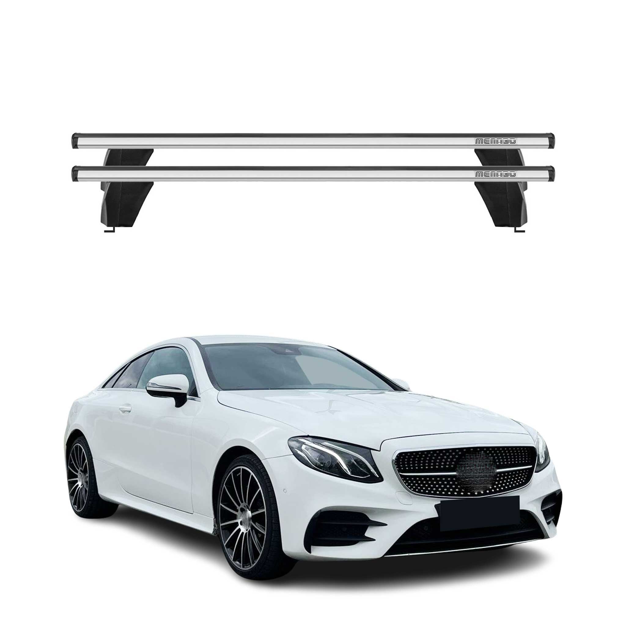 Omac Dachträger Querträger Alu Für Mercedes E Klasse C238 Coupe 2017-2023 – Abschließbar – T-nut – City-crash-getestet – Max. 75 Kg Silber