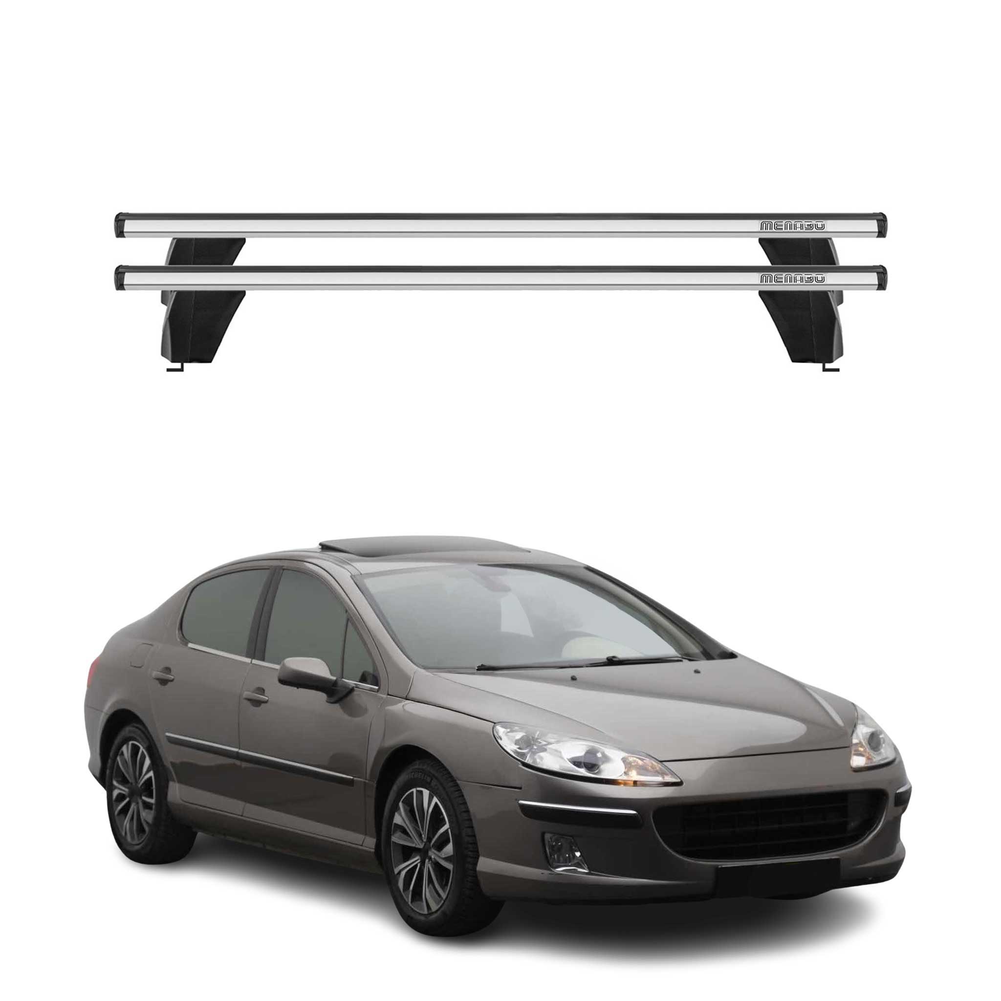 Omac Dachträger Querträger Alu Für Peugeot 407 2004-2011 – Abschließbar – T-nut – City-crash-getestet – Max. 75 Kg Silber