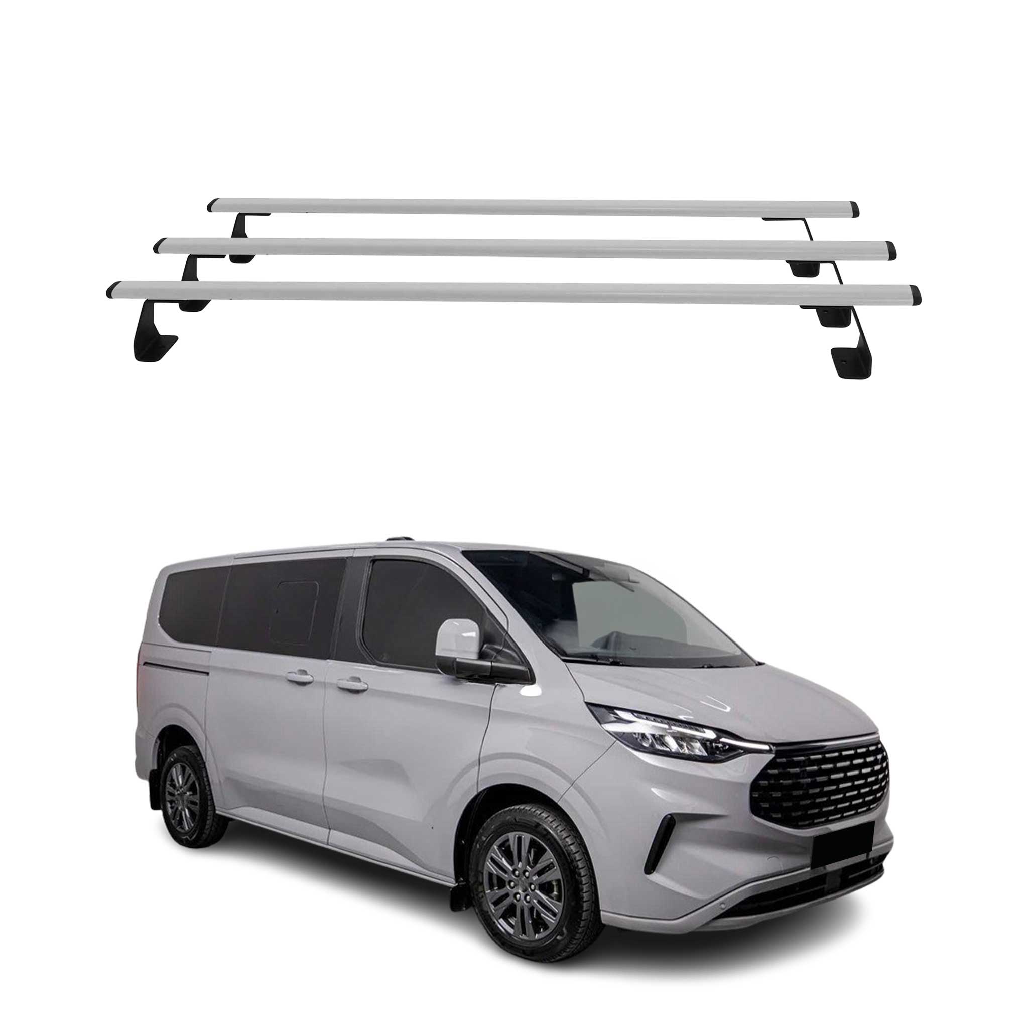 Omac Heavy Duty Dachträger Querträger Kompatibel Mit Vw Transporter T7 2023-2026 – 3 Stangen – Stahl Silber