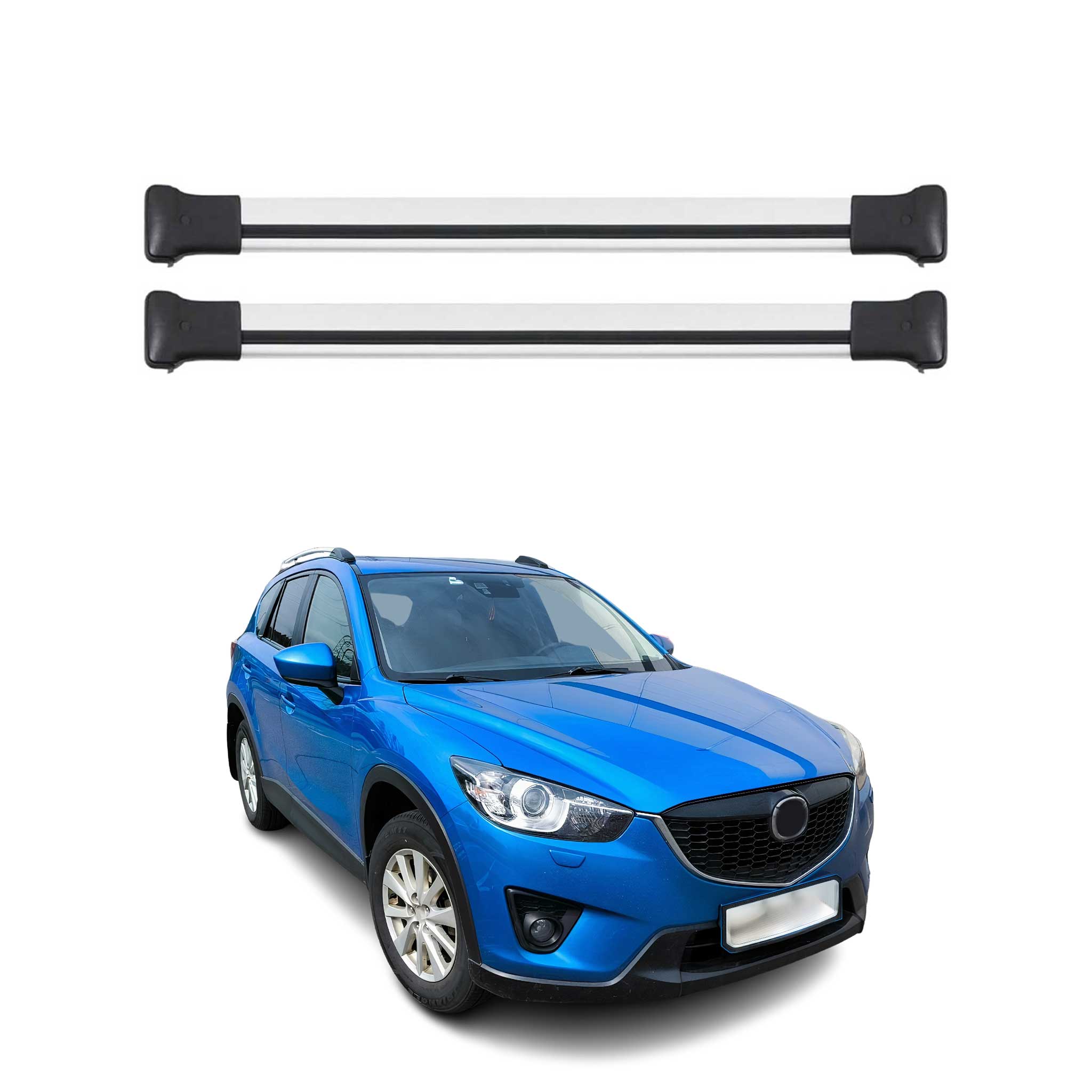 Omac Aluminium Dachträger Querträger Für Mazda Cx-5 I 2013-2016 – Max. 75 Kg – 2 Stangen Silber