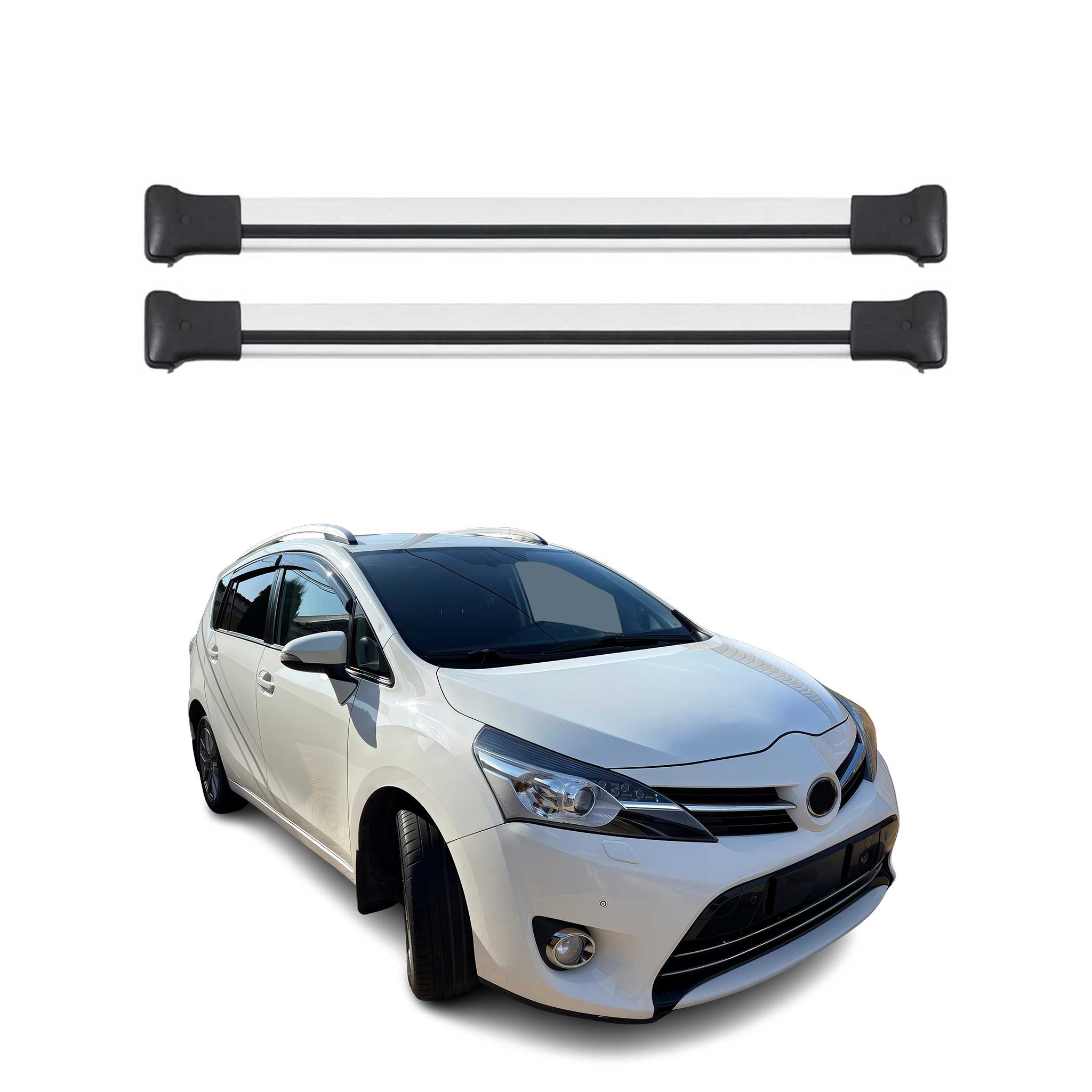 Omac Aluminium Dachträger Querträger Für Toyota Verso 2009-2018 – Max. 75 Kg – 2 Stangen Silber