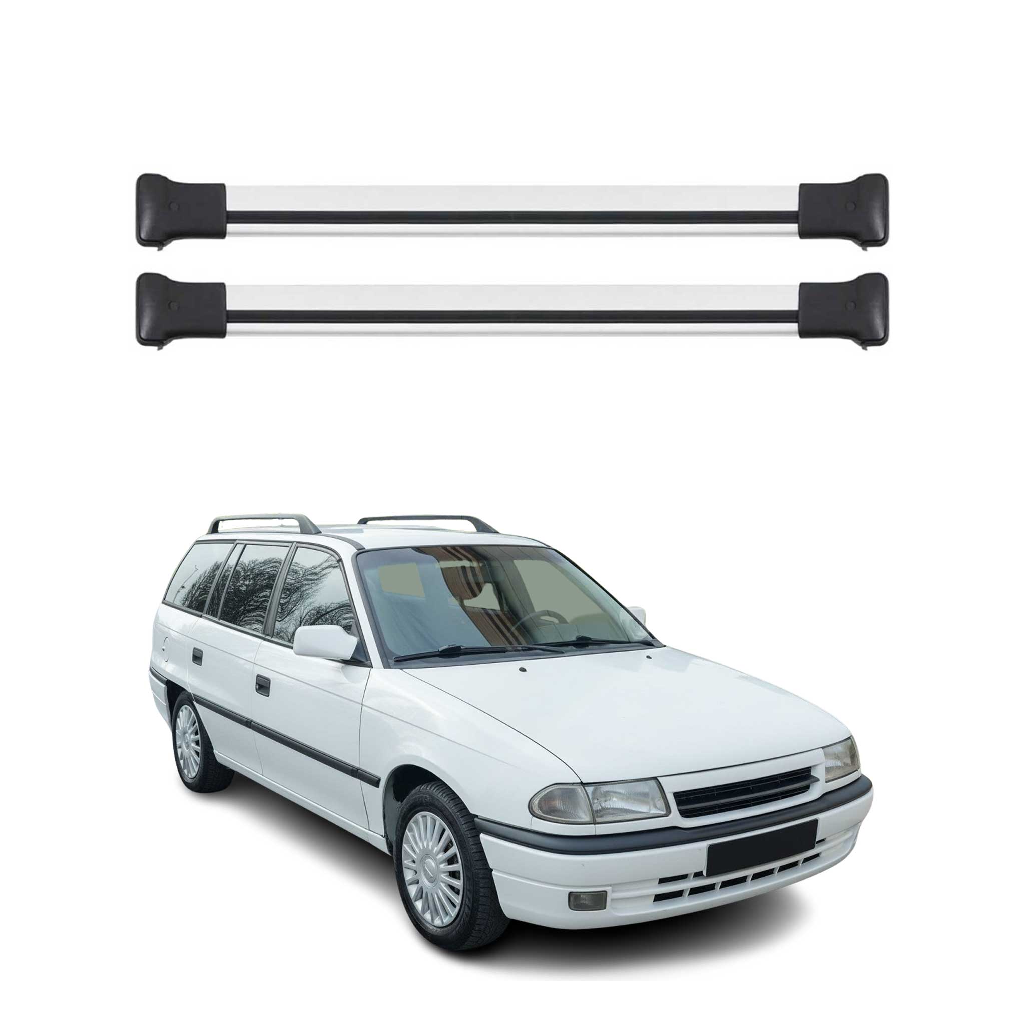 Omac Aluminium Dachträger Querträger Für Opel Omega B Kombi 1994-1999 Pre-fl – Max. 75 Kg – 2 Stangen Silber