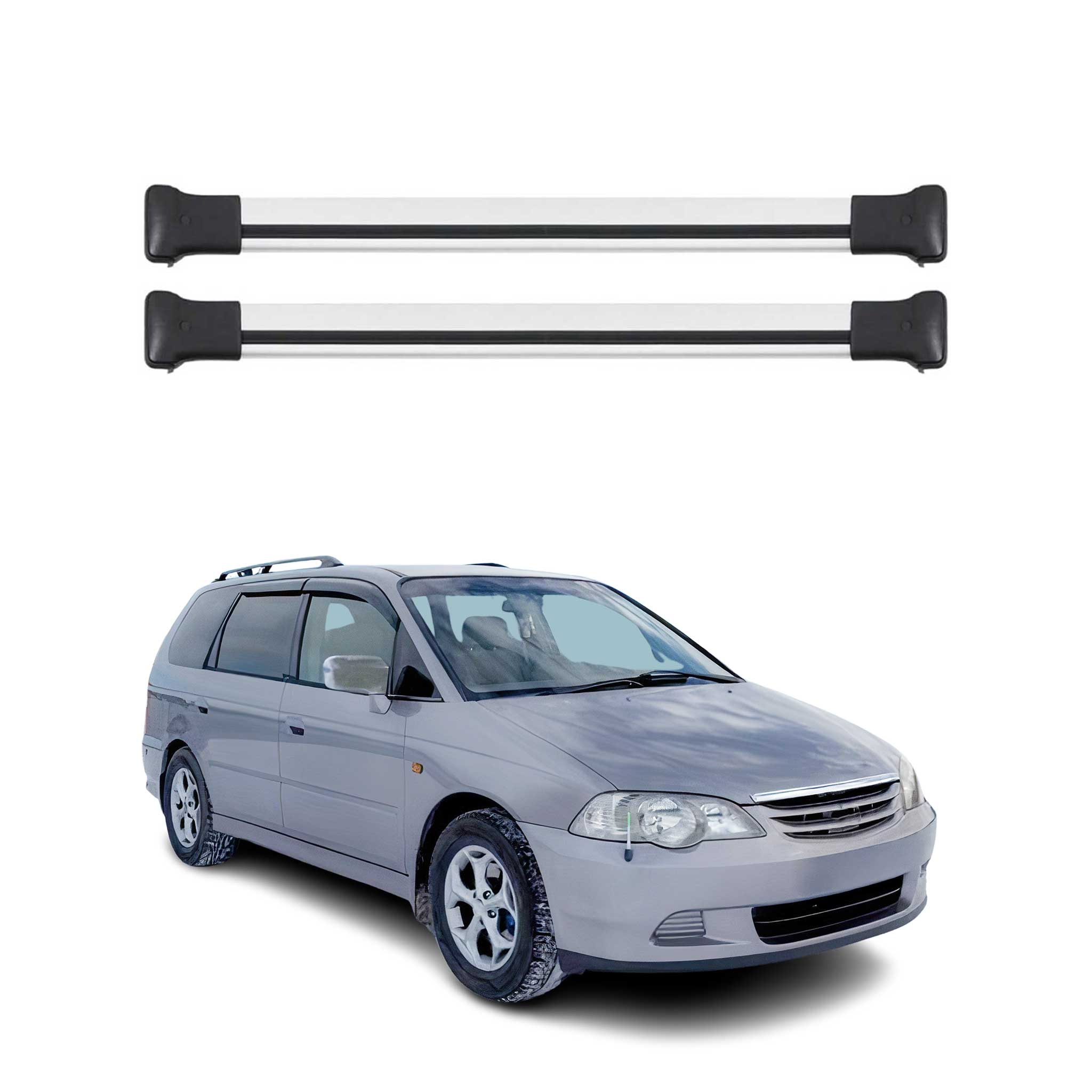 Omac Aluminium-dachträger Für Honda Odyssey Ii 1999-2003 – Max. Traglast 75 Kg – 2x Silber