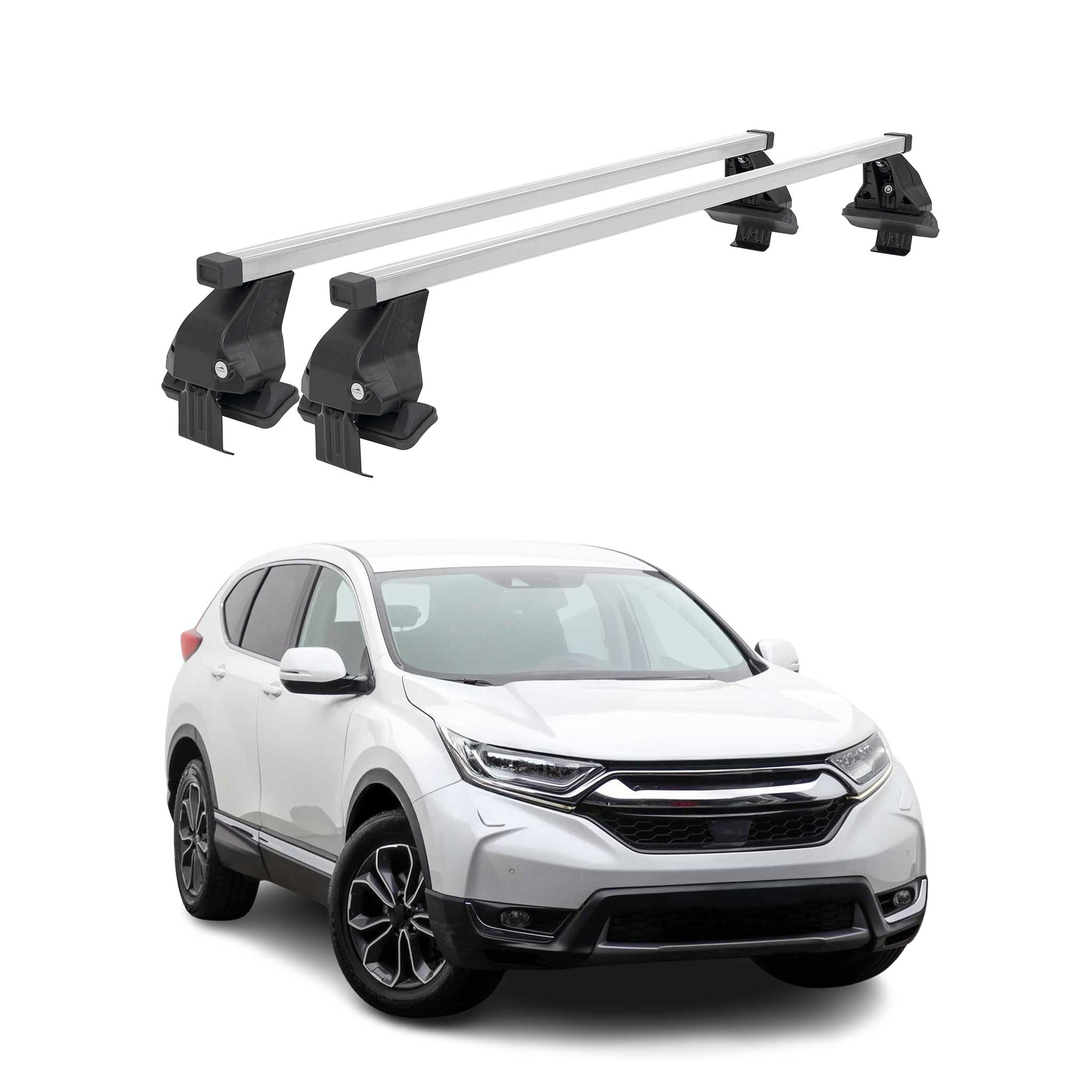 Omac Dachträger Querträger Stahl Für Honda Cr-v V 2017-2022 – Abschließbar – City-crash-getestet – Din 75302:2019 – Iso/pas 11154:2006 – Max. 50 Kg Silber