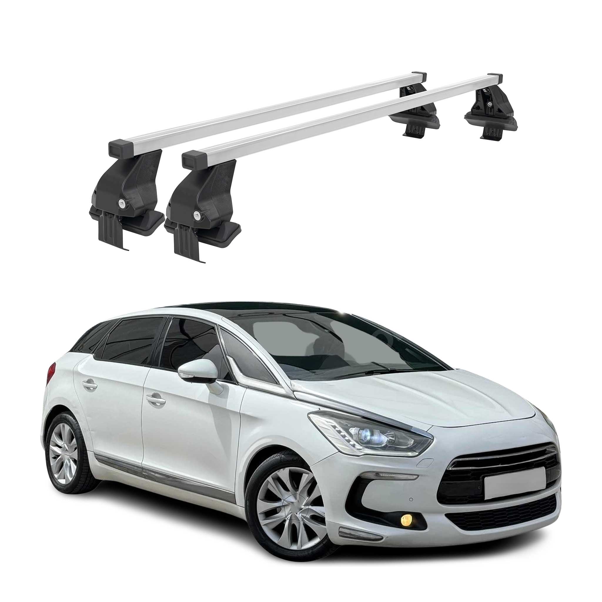 Omac Dachträger Querträger Stahl Für Ds 5 2015-2020 – Abschließbar – City-crash-getestet – Din 75302:2019 – Iso/pas 11154:2006 – Max. 50 Kg Silber