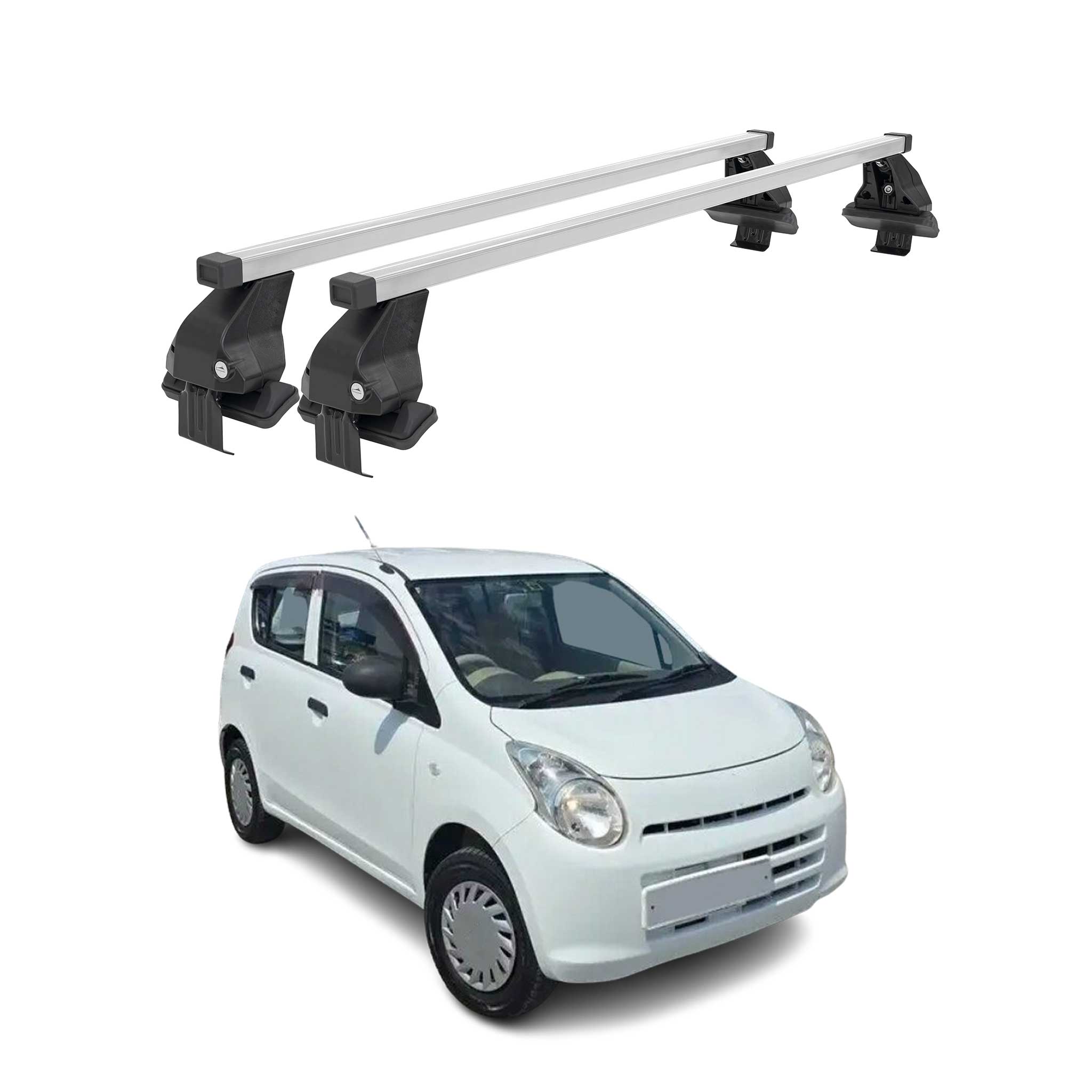 Omac Dachträger Querträger Stahl Für Suzuki Alto 2009-2014 – Abschließbar – City-crash-getestet – Din 75302:2019 – Iso/pas 11154:2006 – Max. 50 Kg Silber