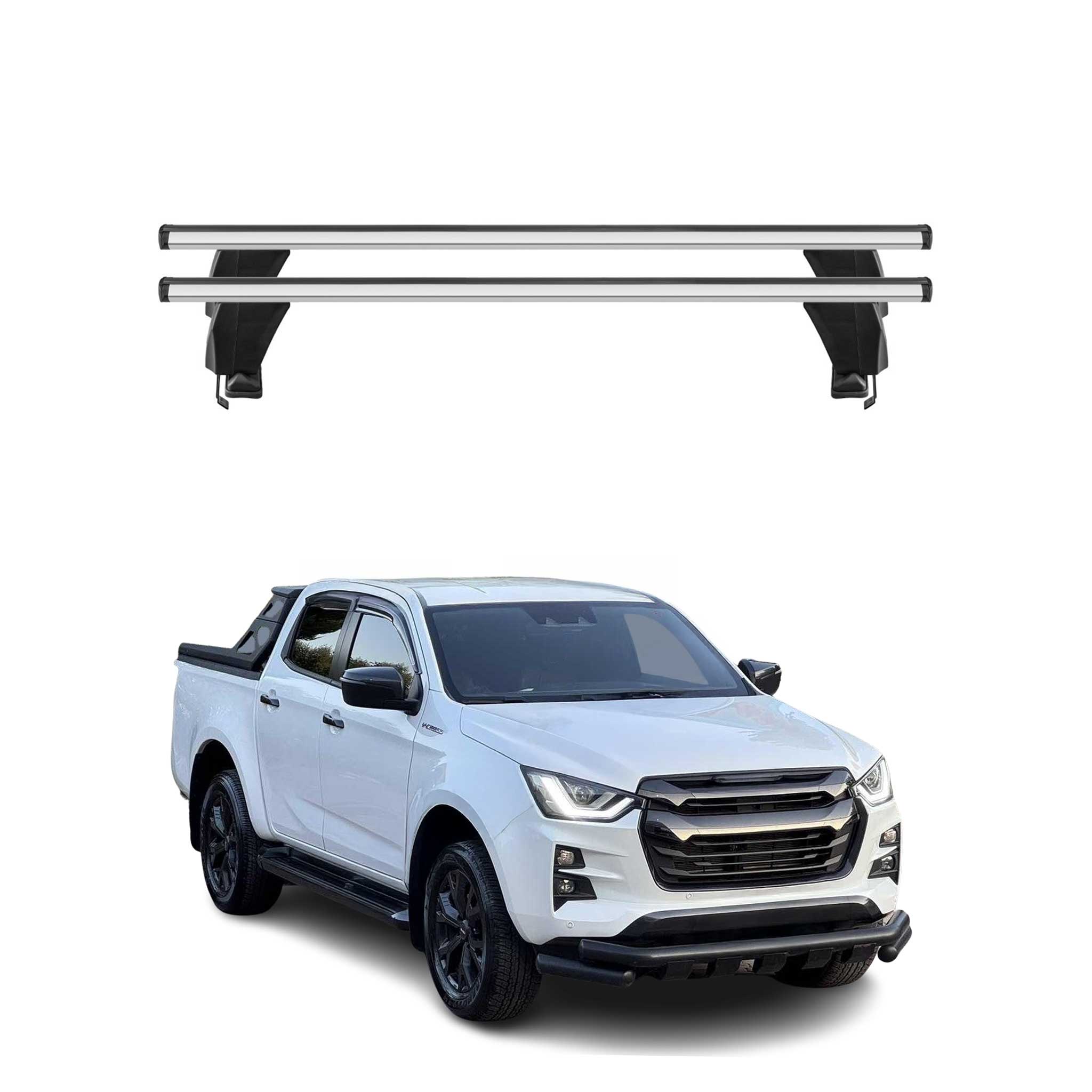 Omac Dachträger Querträger Alu Für Isuzu D-max Iii 2019-2026 – Abschließbar – T-nut – City-crash-getestet – Max. 50 Kg Silber