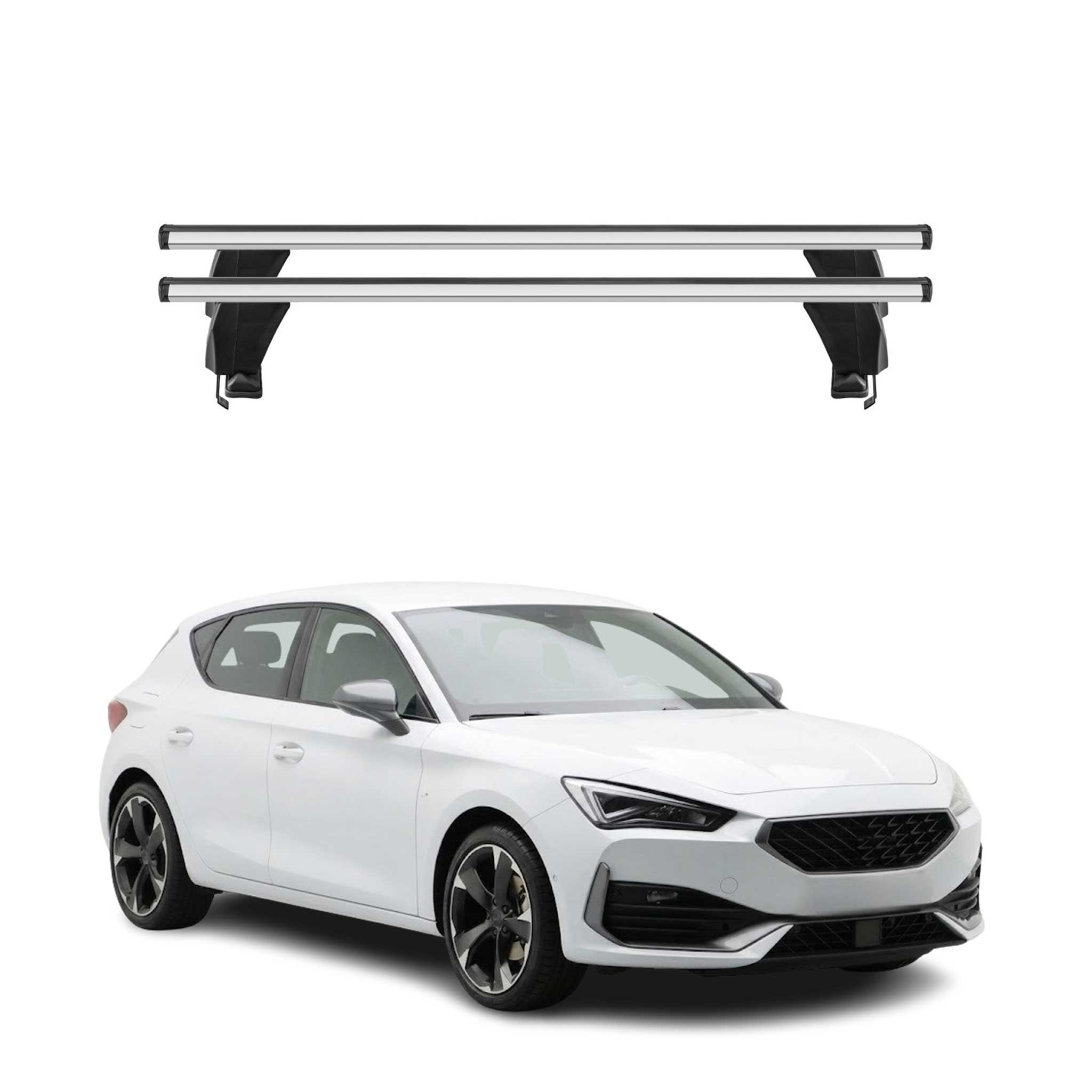 Omac Dachträger Querträger Alu Für Cupra Leon Iv 2020-2023 Pre-fl – Abschließbar – T-nut – City-crash-getestet – Max. 50 Kg Silber