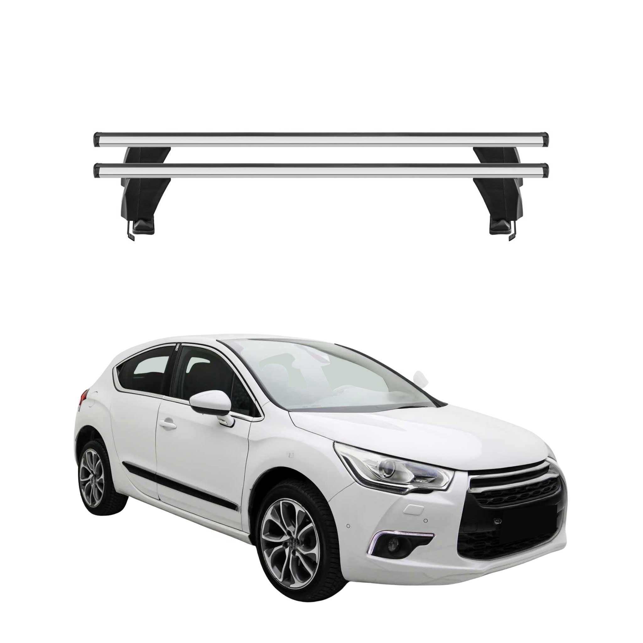 Omac Dachträger Querträger Alu Für Citroen Ds4 2011-2015 – Abschließbar – T-nut – City-crash-getestet – Max. 50 Kg Silber