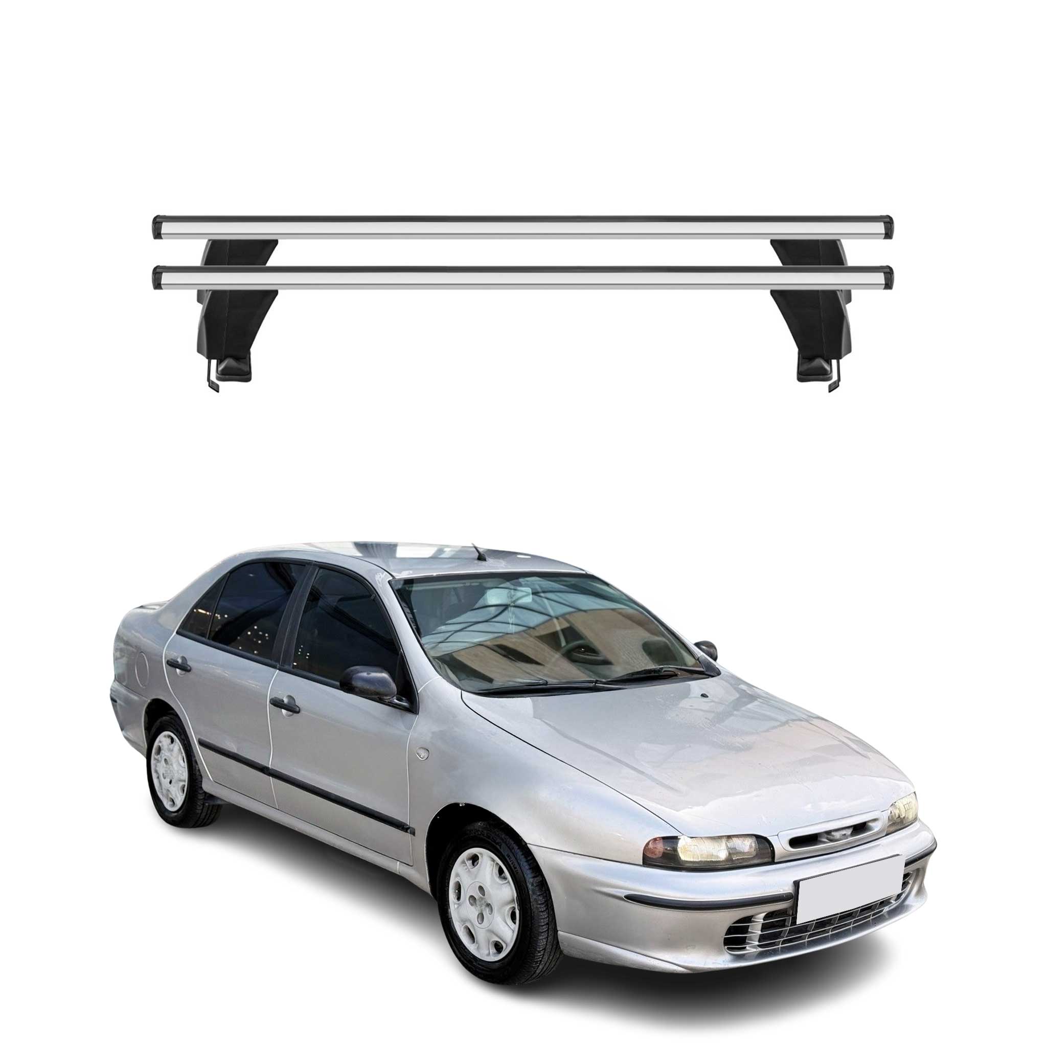 Omac Dachträger Querträger Alu Für Fiat Marea 1996-2002 – Abschließbar – T-nut – City-crash-getestet – Max. 50 Kg Silber