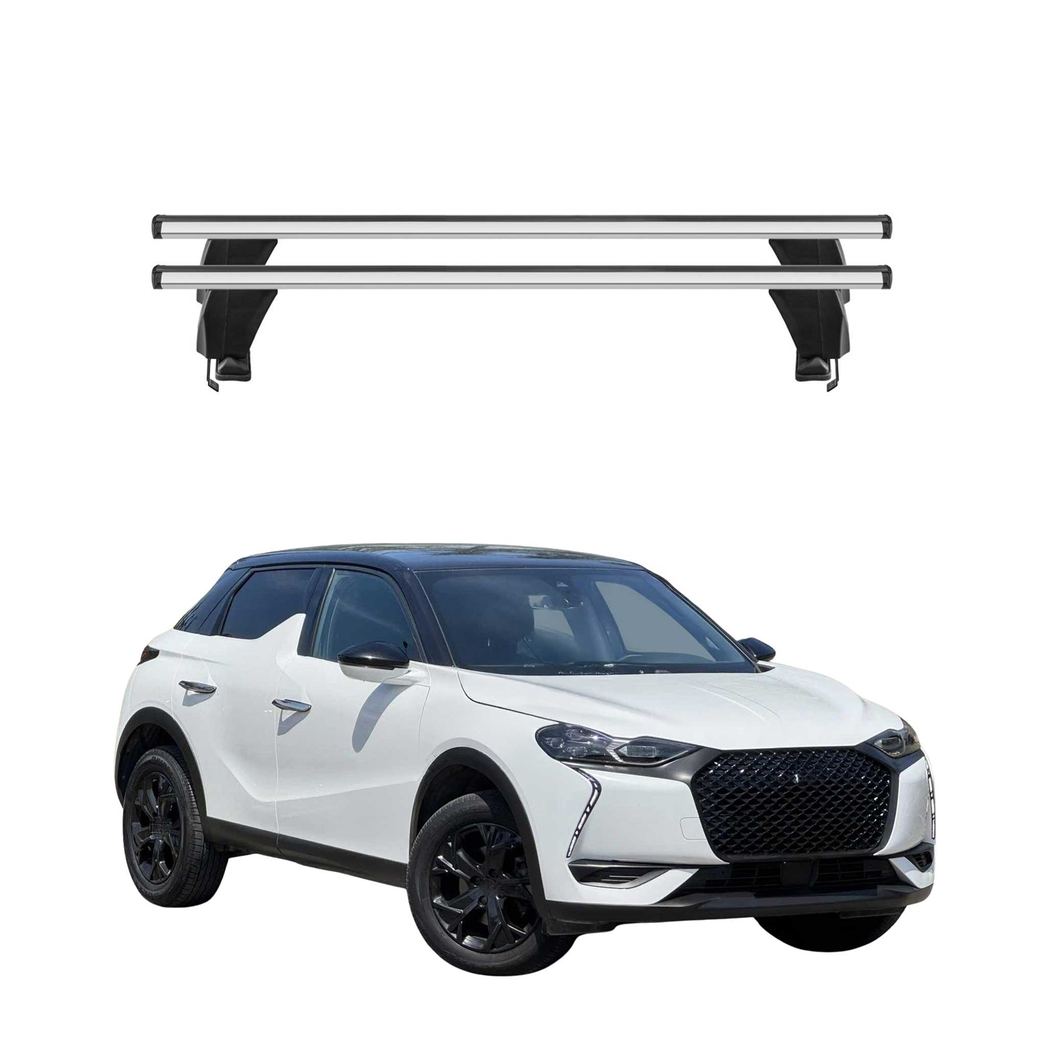 Omac Dachträger Querträger Alu Für Ds3 Crossback 2018-2026 – Abschließbar – T-nut – City-crash-getestet – Max. 50 Kg Silber
