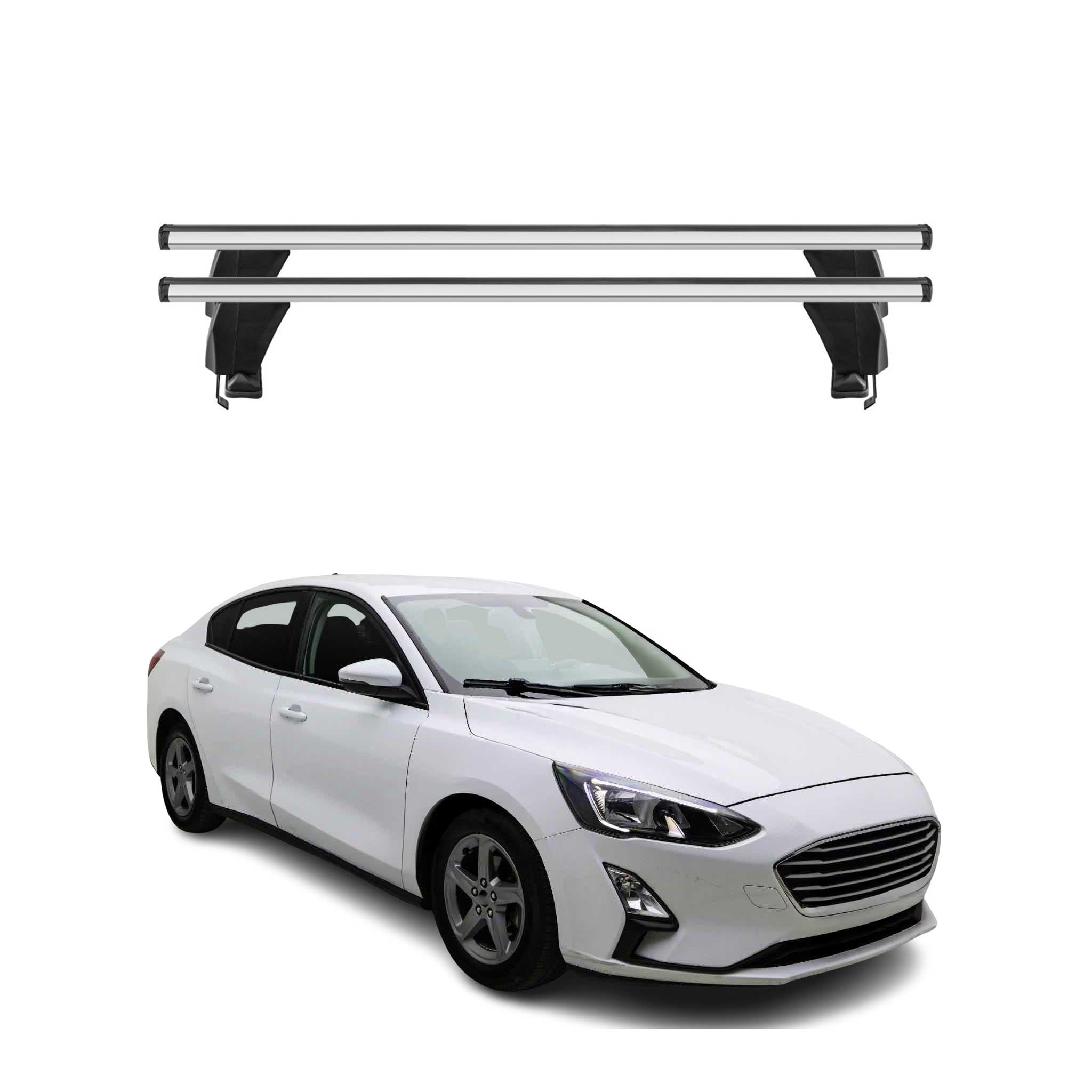 Omac Dachträger Querträger Alu Für Ford Focus Iv 2018-2025 – Abschließbar – T-nut – City-crash-getestet – Max. 50 Kg Silber