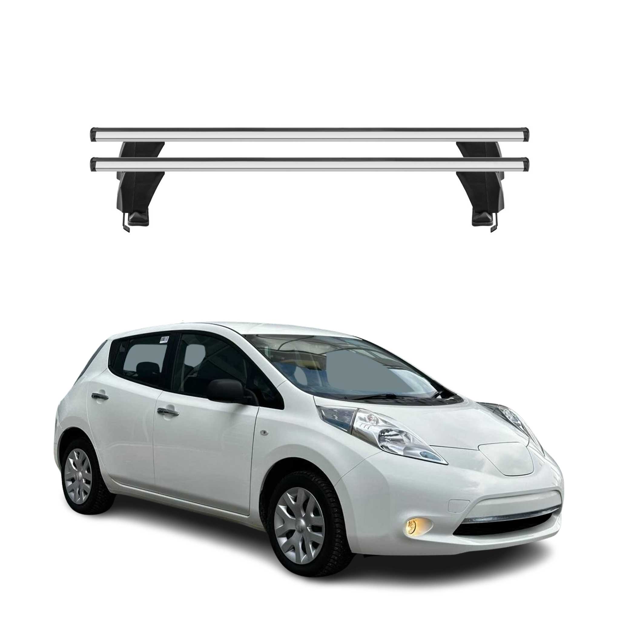 Omac Dachträger Querträger Alu Für Nissan Leaf I 2011-2017 – Abschließbar – T-nut – City-crash-getestet – Max. 50 Kg Silber