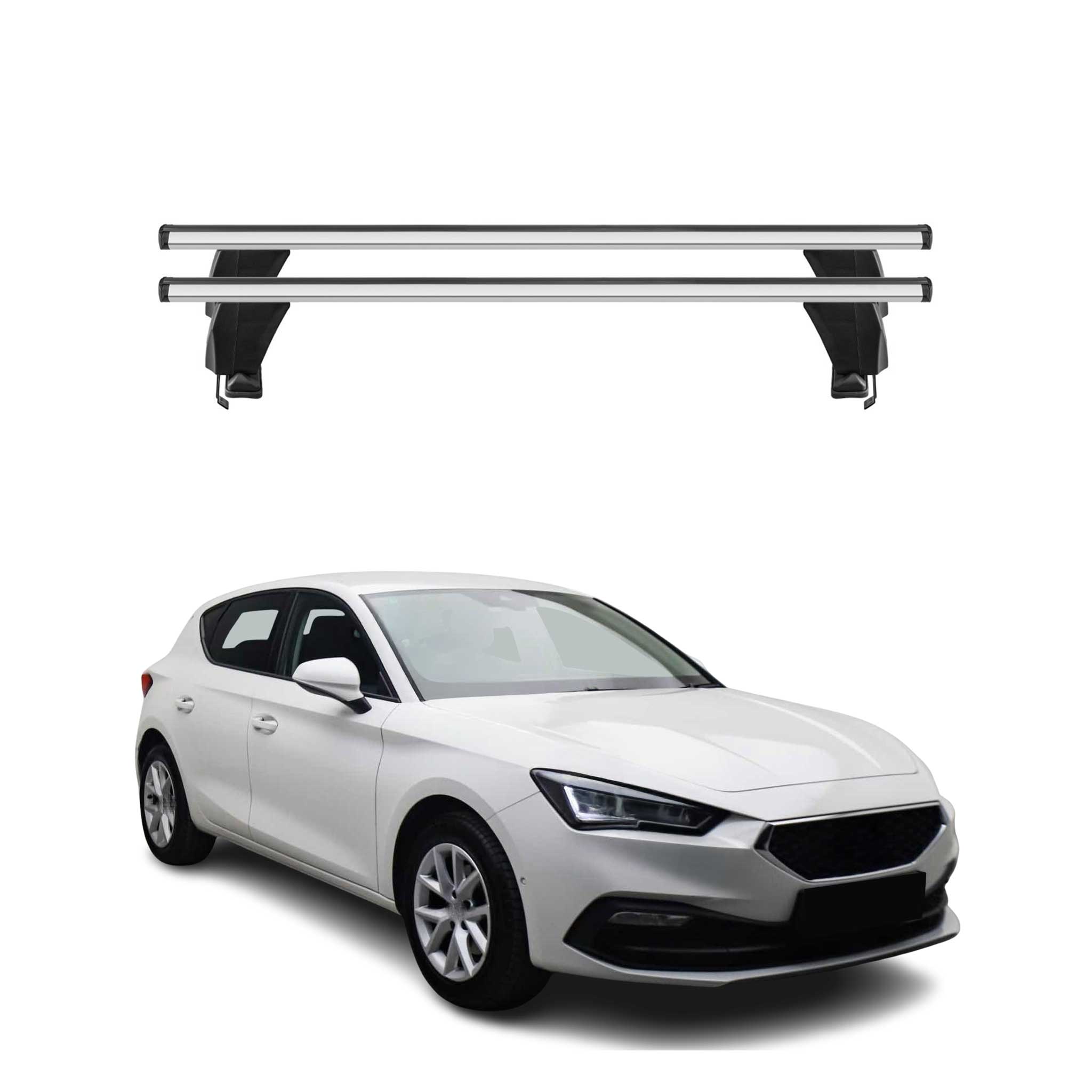Omac Dachträger Querträger Alu Für Seat Leon Iv 2020-2026 – Abschließbar – T-nut – City-crash-getestet – Max. 50 Kg Silber