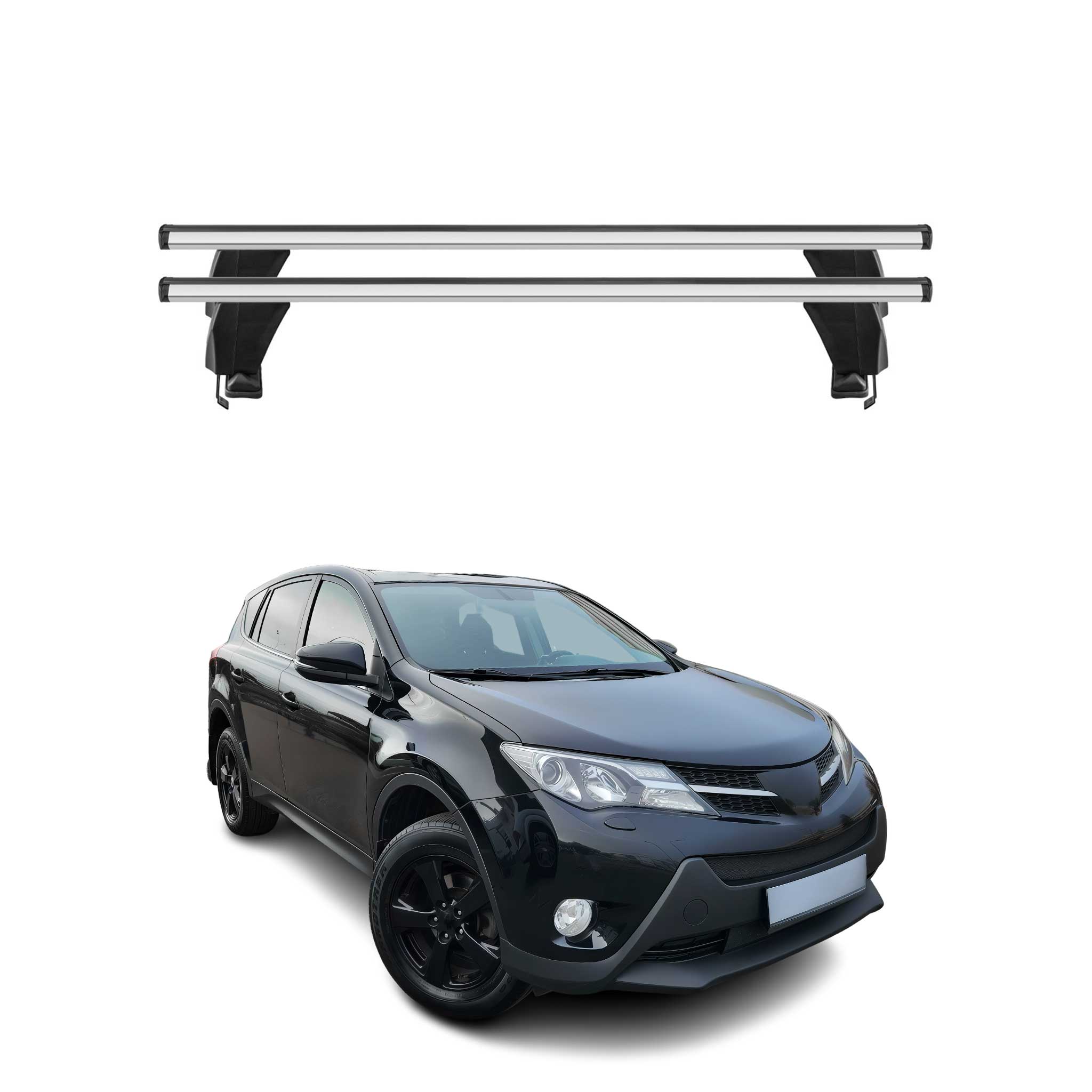 Omac Dachträger Querträger Alu Für Toyota Rav4 Iv 2013-2015 Pre-fl – Abschließbar – T-nut – City-crash-getestet – Max. 50 Kg Silber