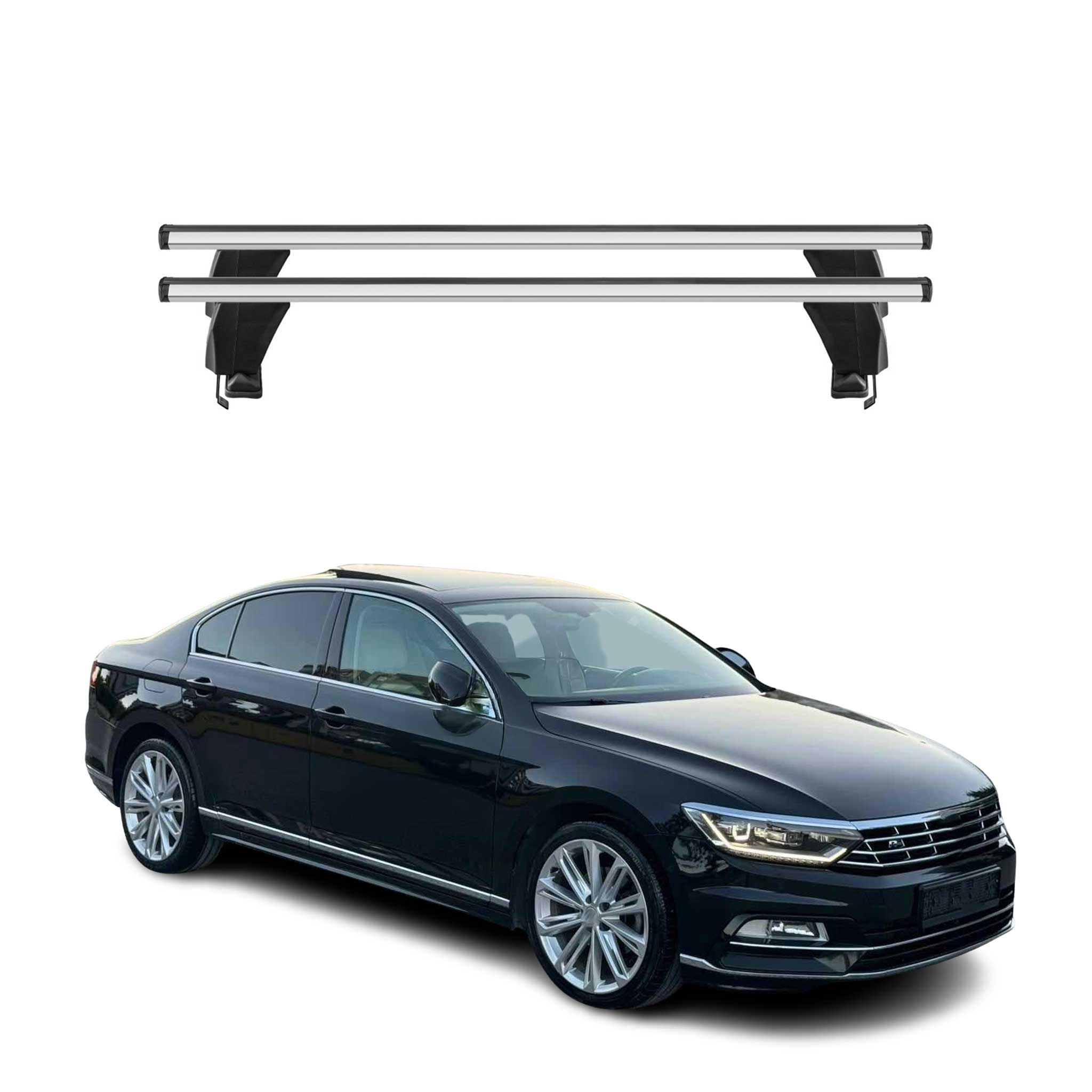 Omac Dachträger Querträger Alu Für Vw Passat B8 2014-2023 – Abschließbar – T-nut – City-crash-getestet – Max. 50 Kg Silber