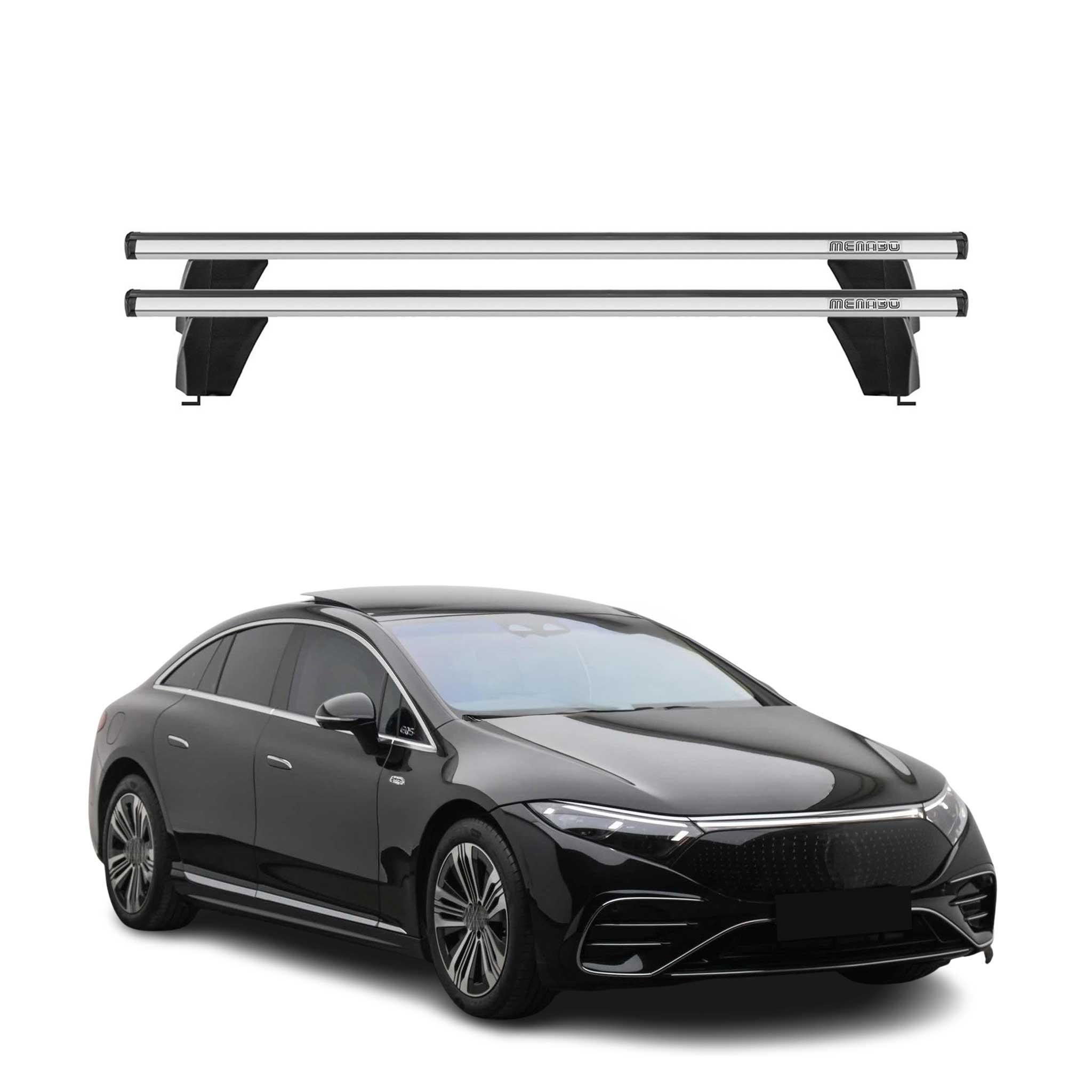 Omac Dachträger Querträger Alu Für Mercedes Eqs V297 2022-2026 – Abschließbar – T-nut – City-crash-getestet – Max. 75 Kg Silber
