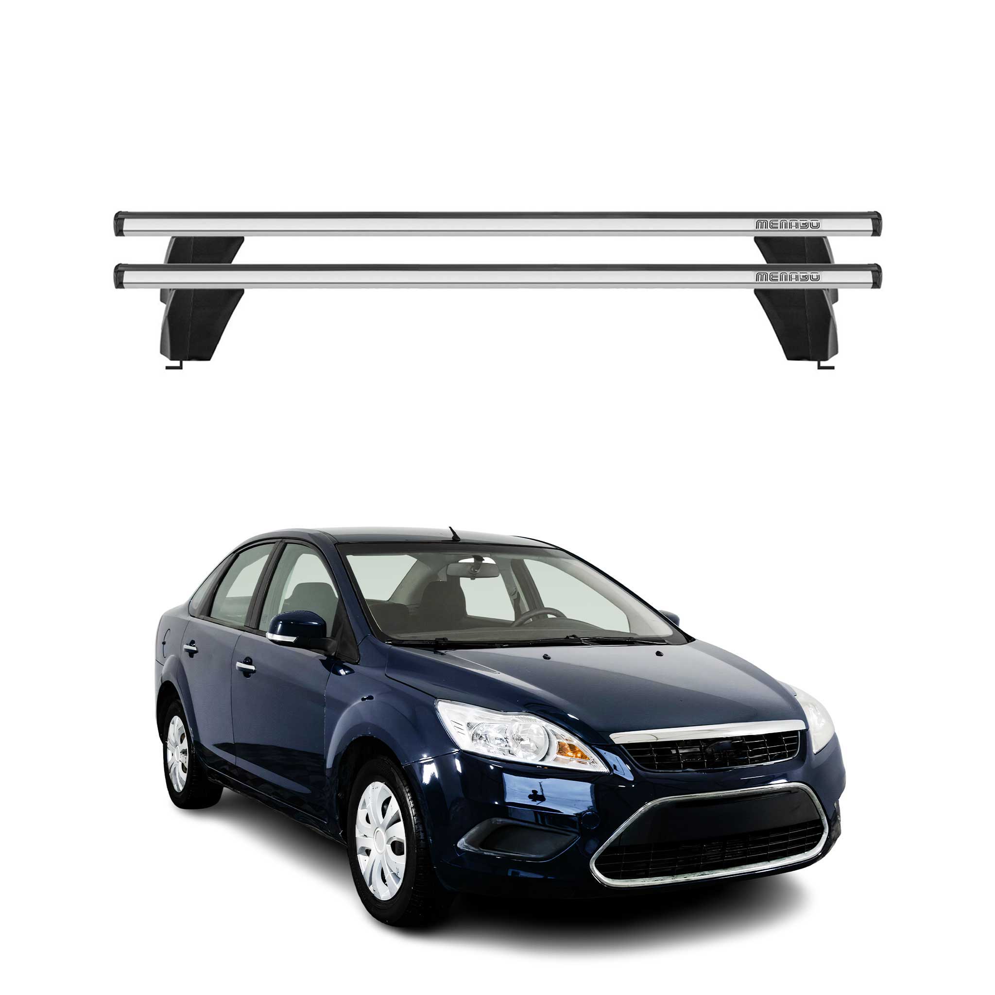 Omac Dachträger Querträger Alu Für Ford Focus Ii 2005-2010 – Abschließbar – T-nut – City-crash-getestet – Max. 75 Kg Silber