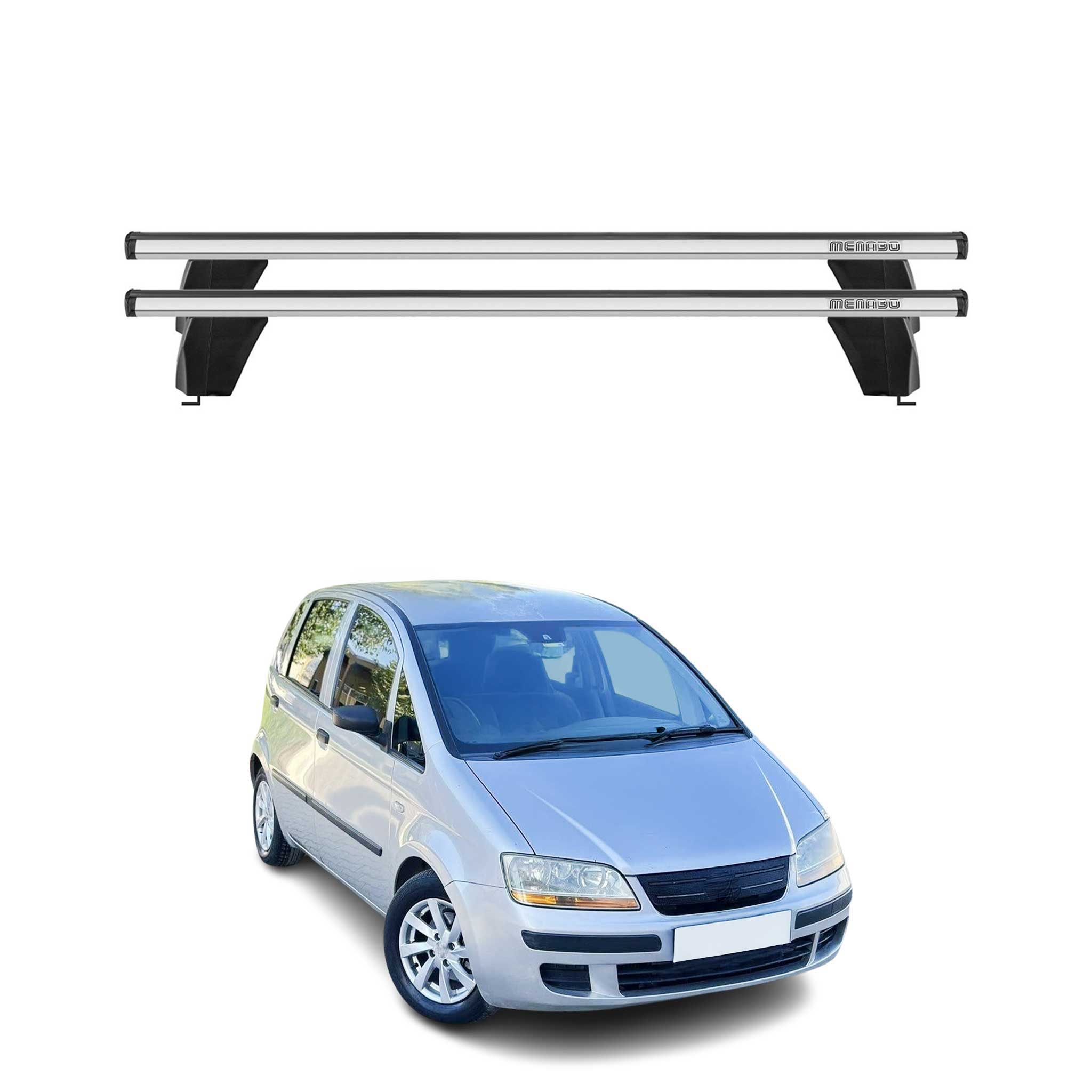 Omac Dachträger Querträger Alu Für Fiat Idea 2003-2012 – Abschließbar – T-nut – City-crash-getestet – Max. 75 Kg Silber