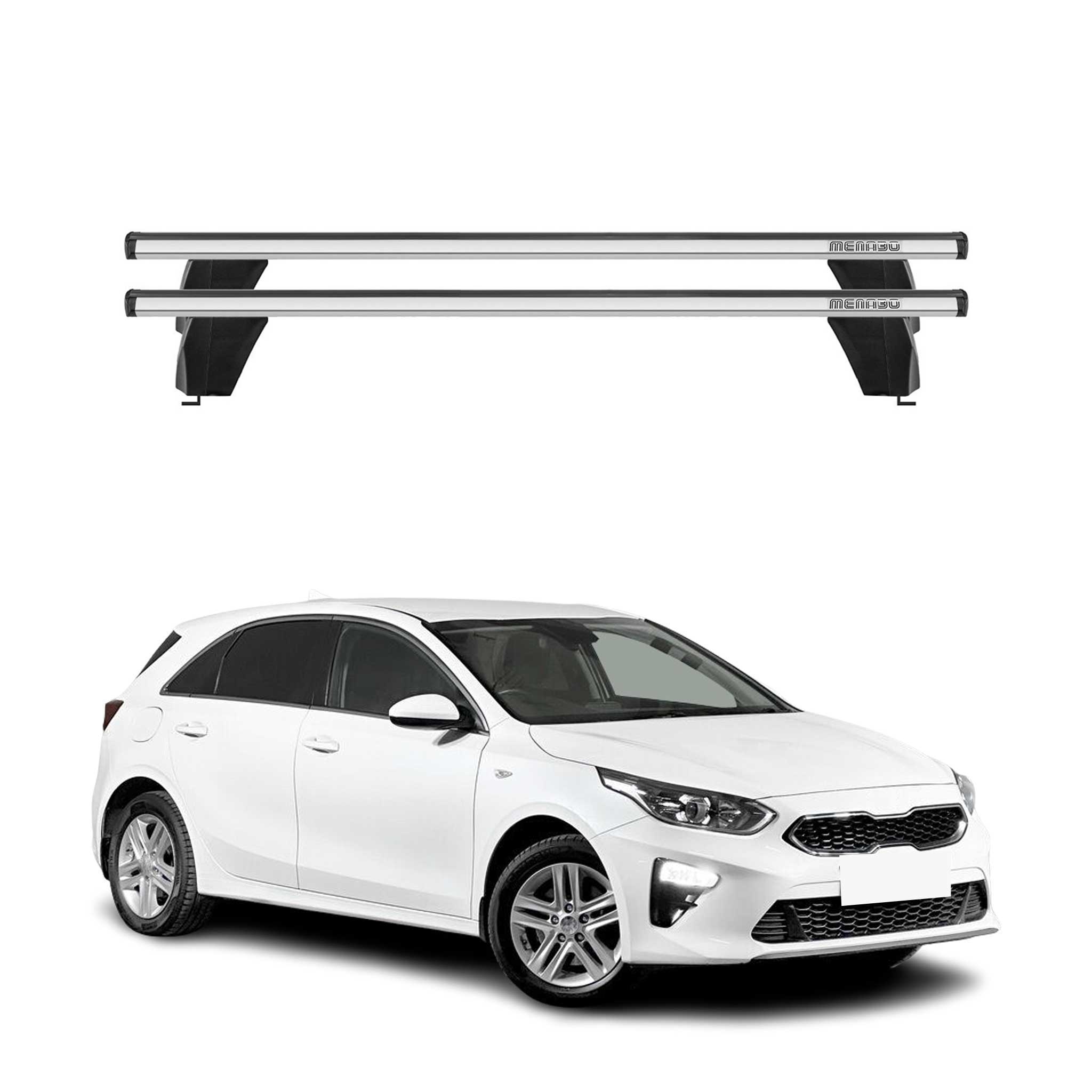Omac Dachträger Querträger Alu Für Kia Ceed Iii 2019-2026 – Abschließbar – T-nut – City-crash-getestet – Max. 75 Kg Silber