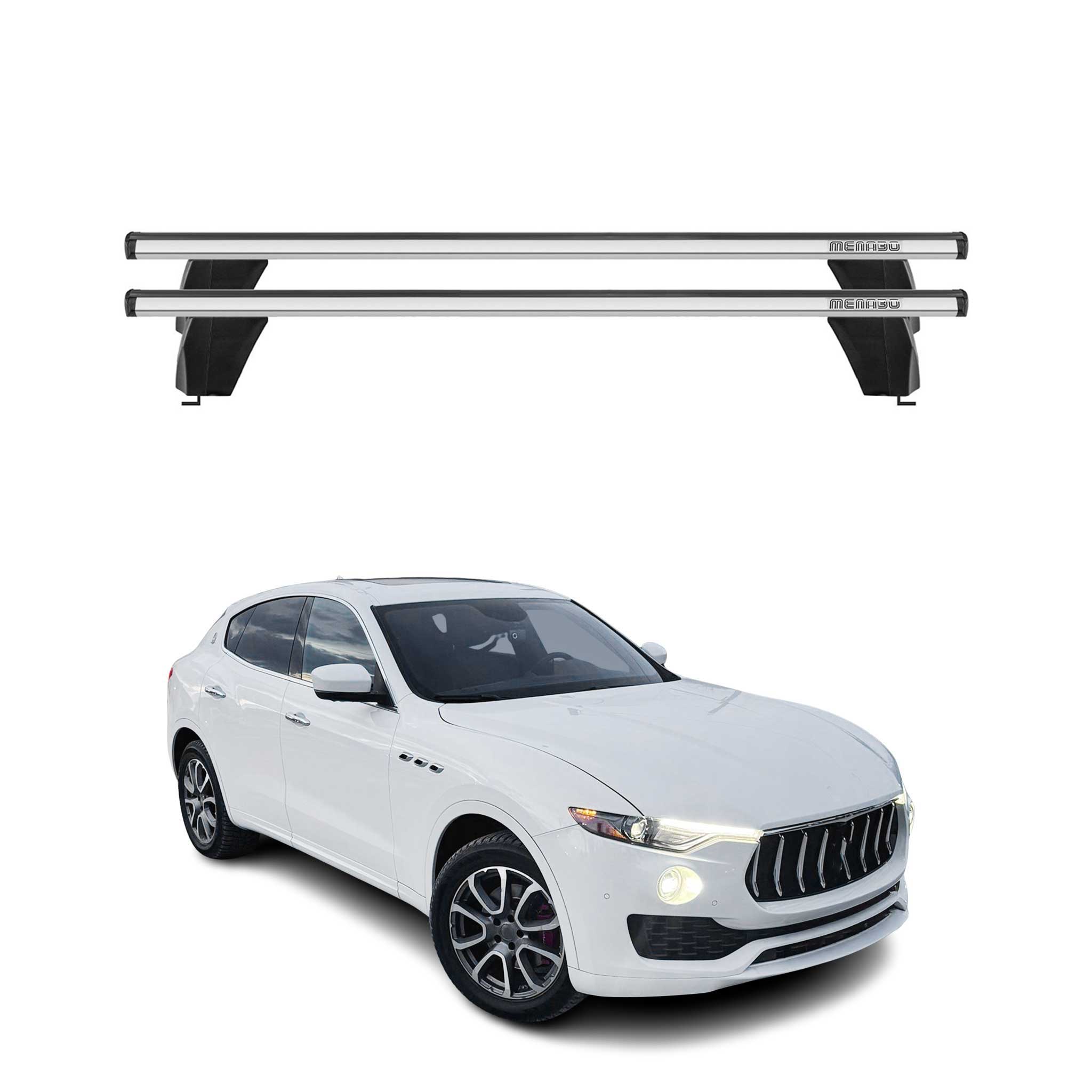 Omac Dachträger Querträger Alu Für Maserati Levante 2017-2024 – Abschließbar – T-nut – City-crash-getestet – Max. 75 Kg Silber