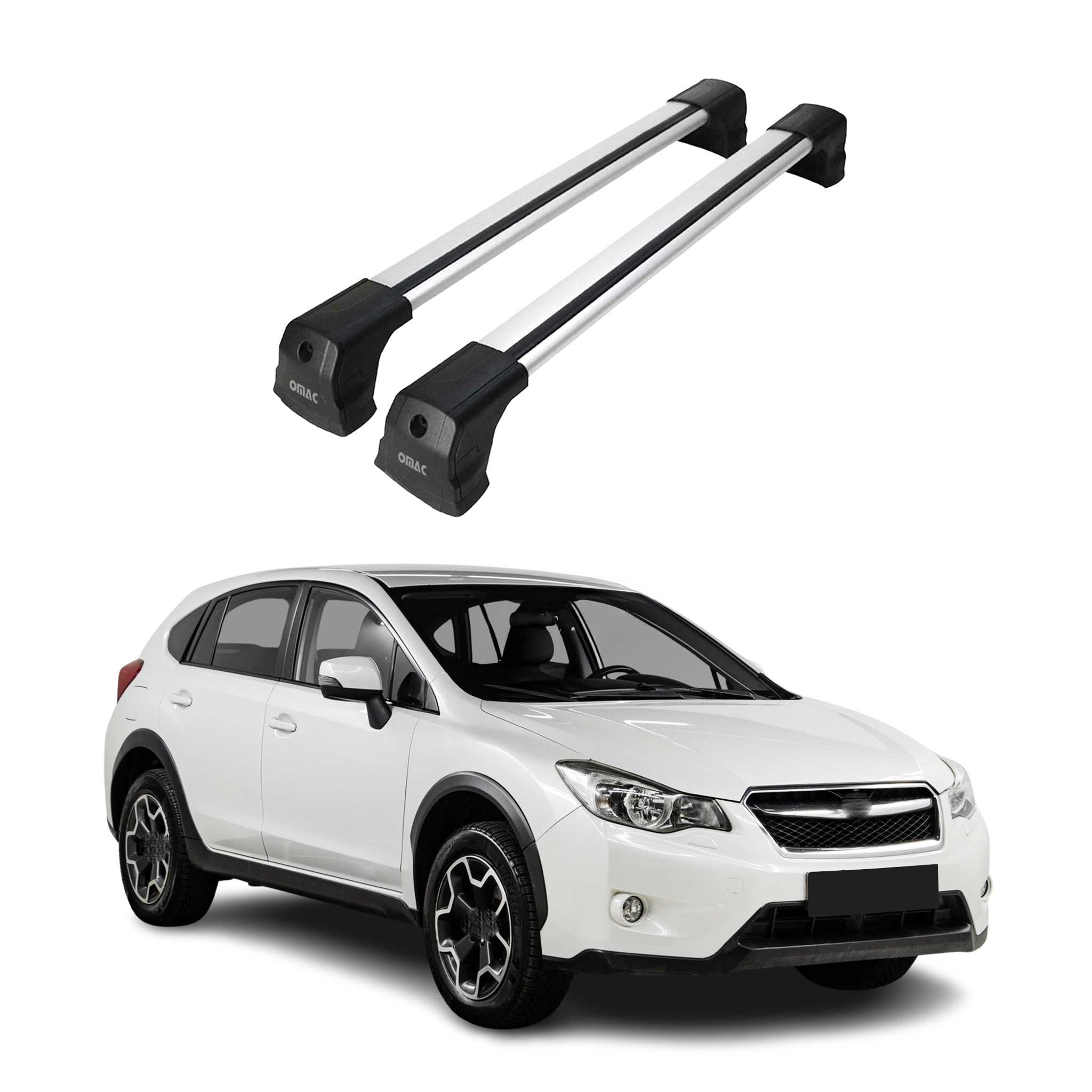 Omac Dachträger Querträger Kompatibel Mit Subaru Xv I 2012-2017 – 2 Stangen – Abschließbar – Aluminium Silber
