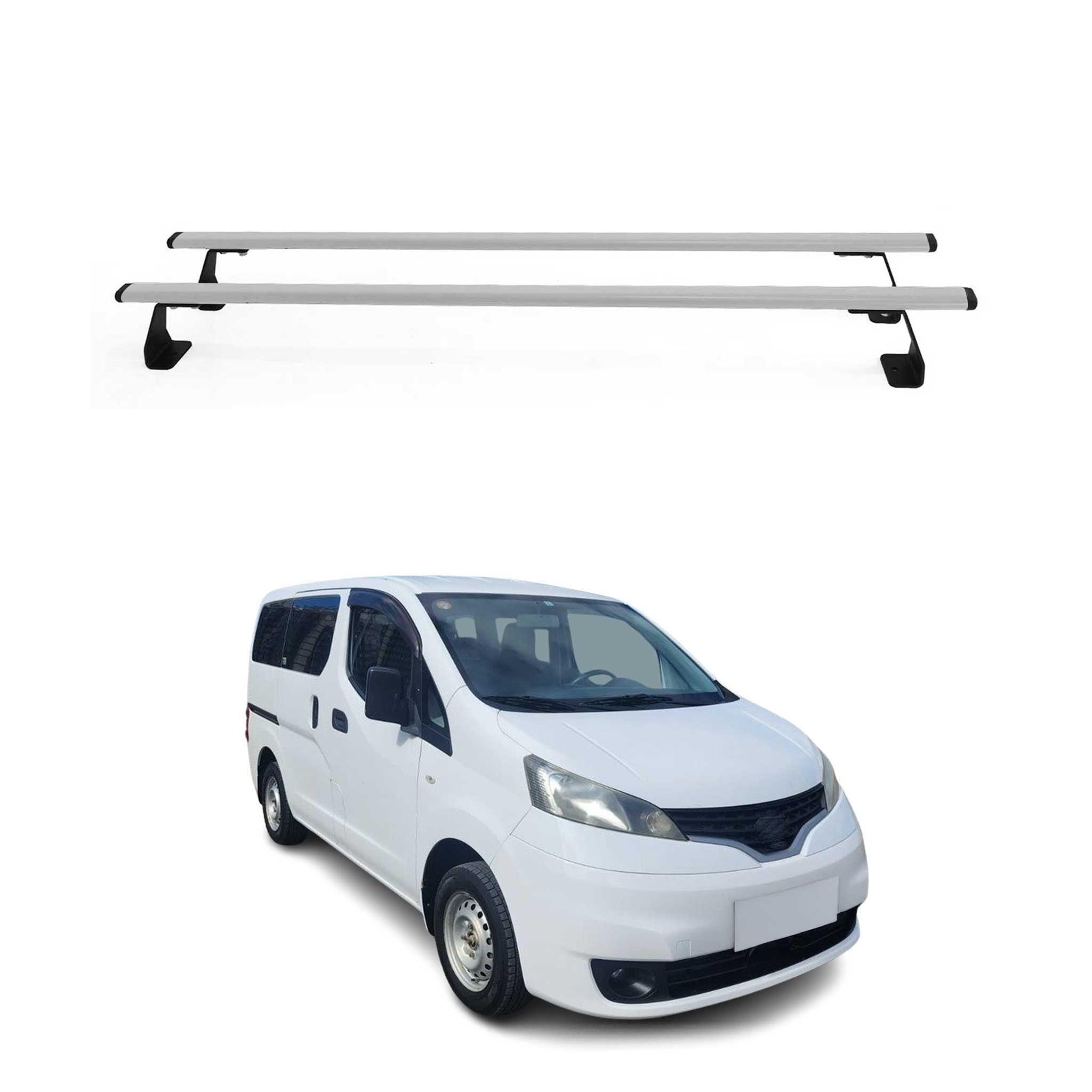 Omac Heavy Duty Dachträger Querträger Kompatibel Mit Nissan Nv200 2009-2020 – 2 Stangen – Stahl Silber