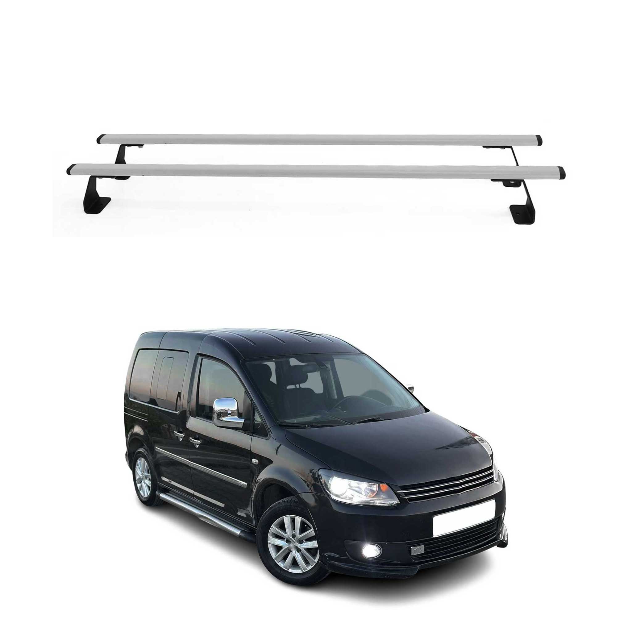 Omac Heavy Duty Dachträger Querträger Kompatibel Mit Vw Caddy Iii 2003-2015 Pre-fl – 2 Stangen – Stahl Silber