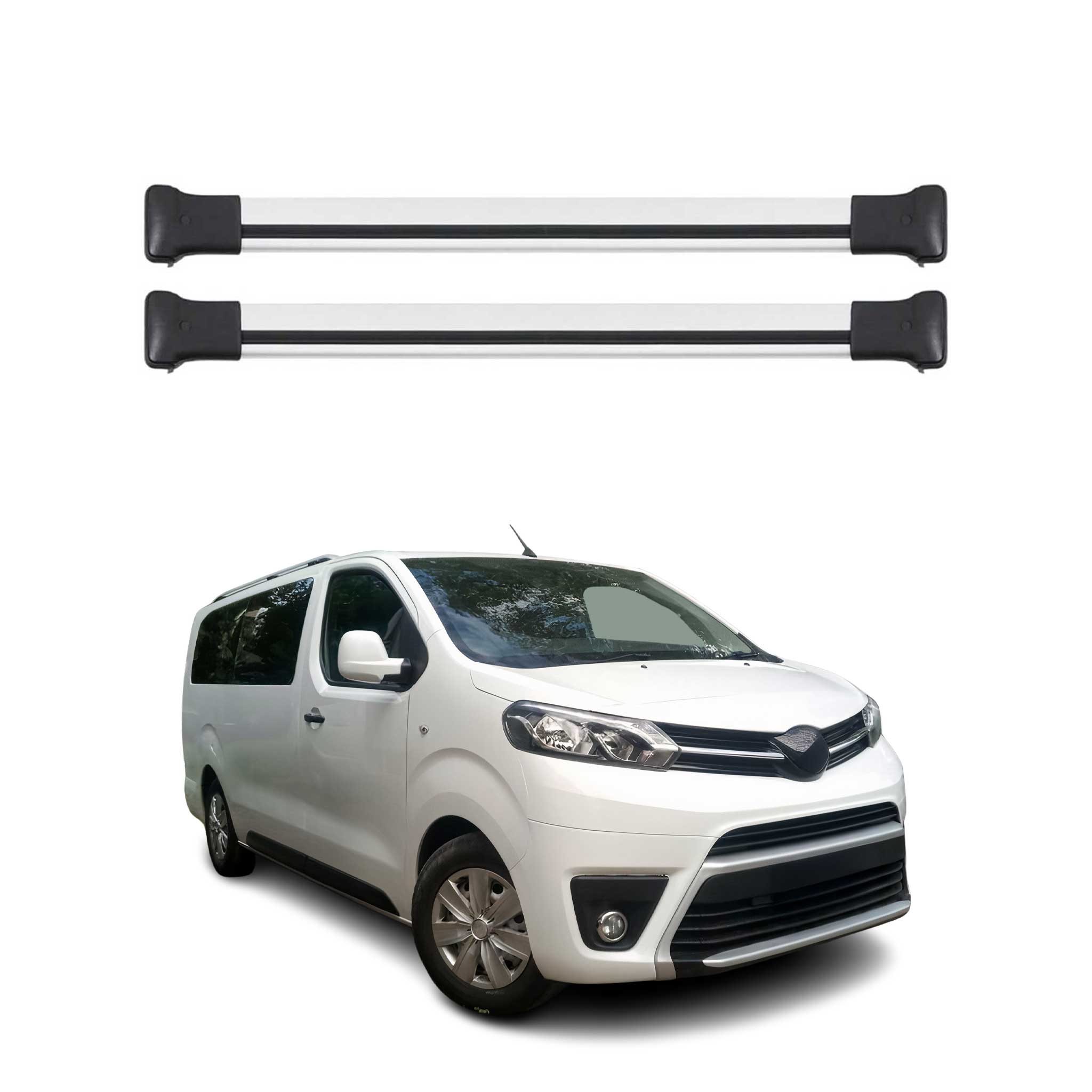 Omac Aluminium Dachträger Querträger Für Toyota Proace 2016-2026 – Max. 75kg – 2 Stangen Silber