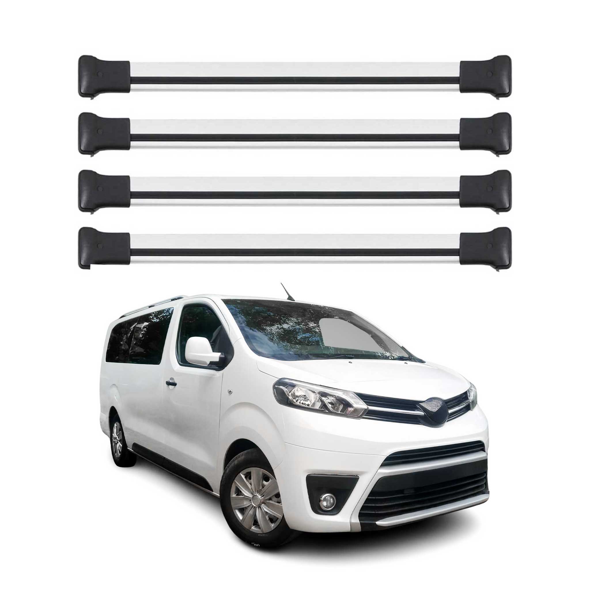 Omac Aluminium Dachträger Querträger Für Toyota Proace / Proace Verso 2016-2026 – Max. 75 Kg – 2 Stangen Silber