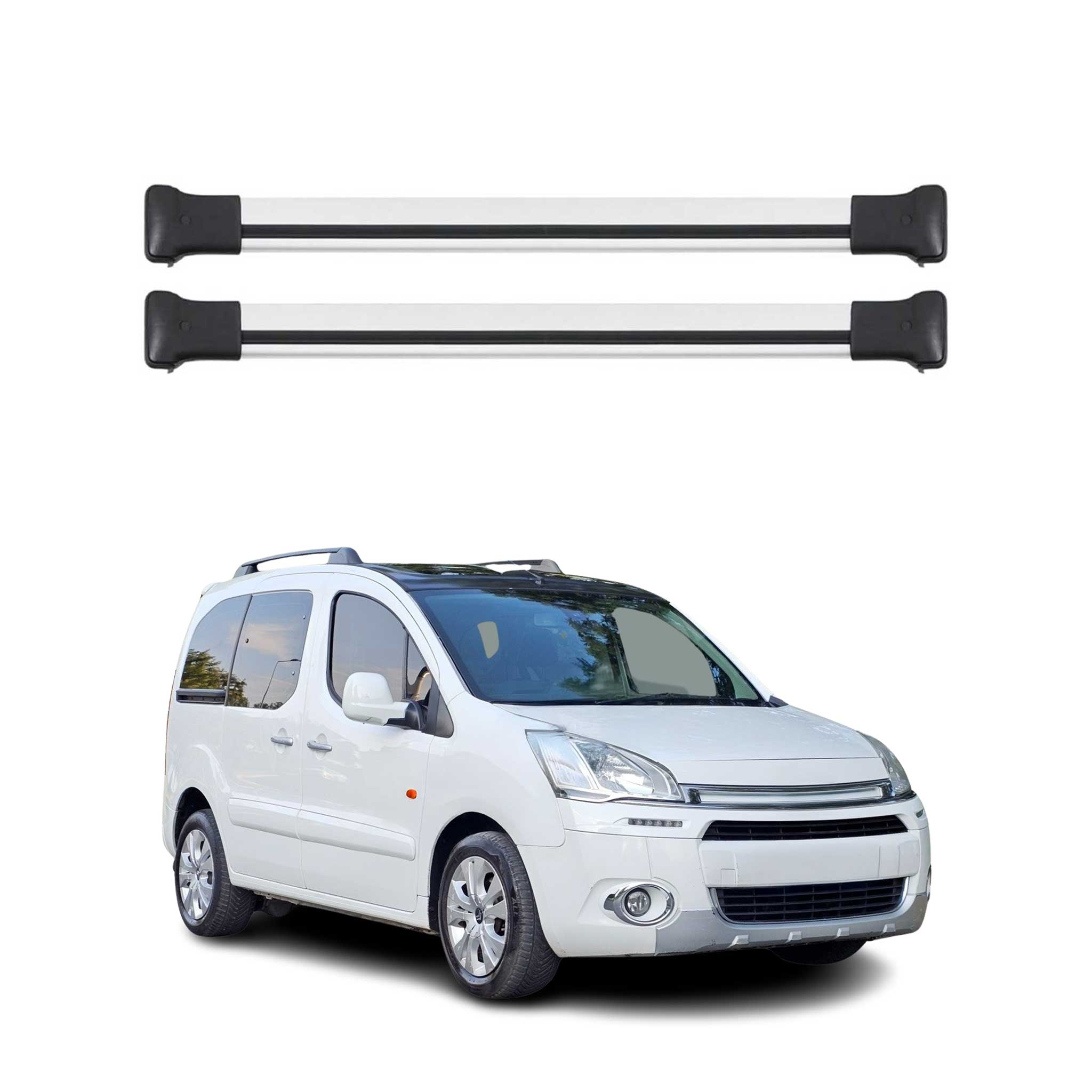 Omac Aluminium Dachträger Querträger Für Citroen Berlingo 2008-2018 – Tüv / Din 75302:2019 – Max. 75 Kg – 2 Stangen Silber