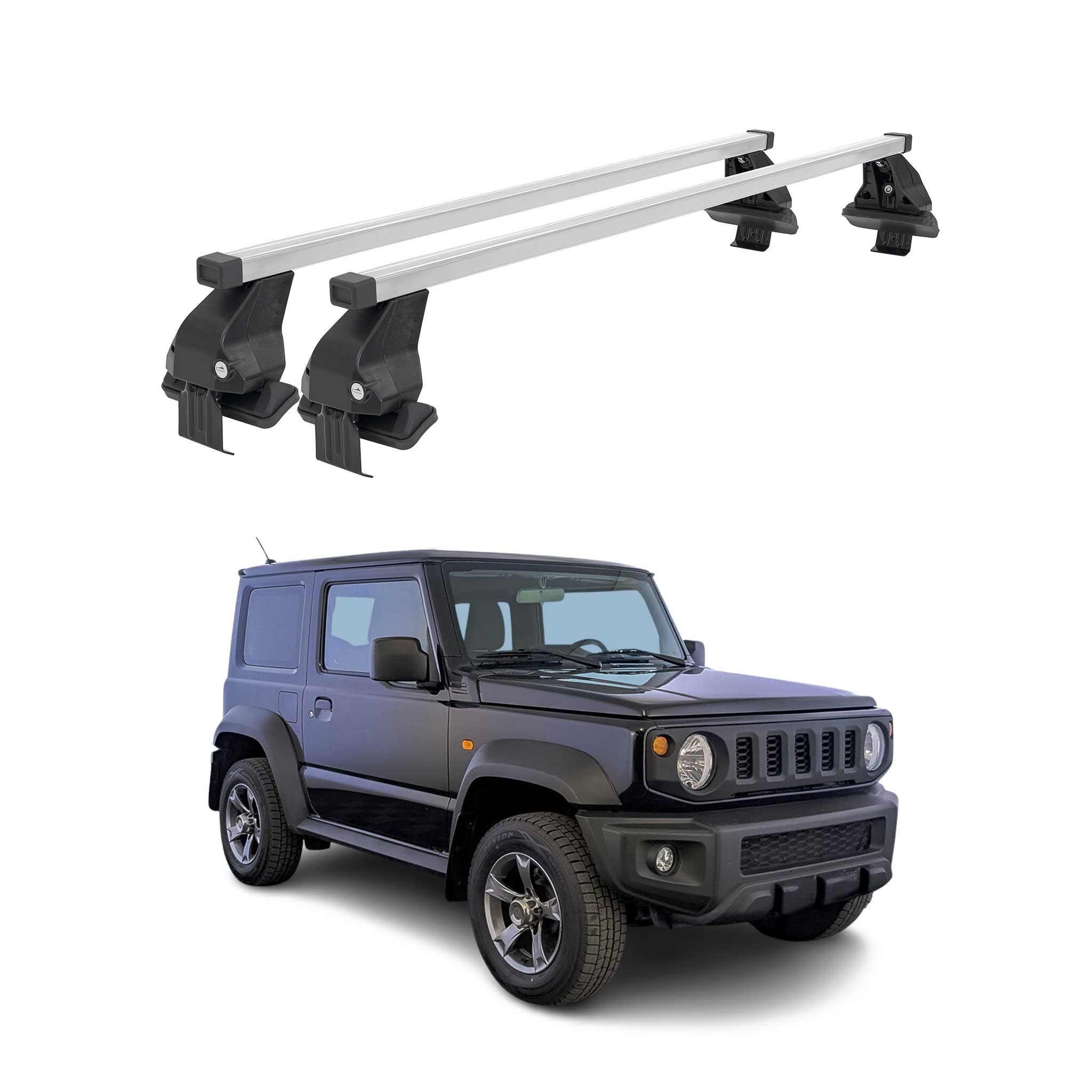 Omac Dachträger Querträger Stahl Für Suzuki Jimny Iv 2018-2026 – Abschließbar – City-crash-getestet – Din 75302:2018 – Iso/pas 11154:2006 – Max. 50 Kg Silber