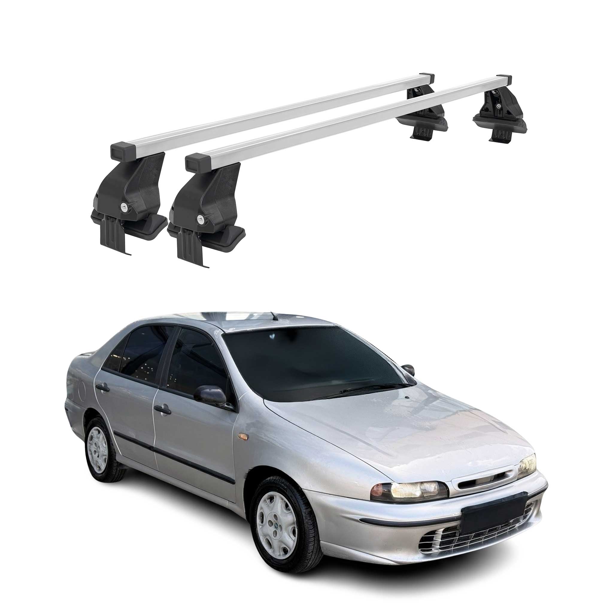 Omac Dachträger Querträger Stahl Für Fiat Marea 1996-2002 – Abschließbar – City-crash-getestet – Din 75302:2019 – Iso/pas 11154:2006 – Max. 50 Kg Silber
